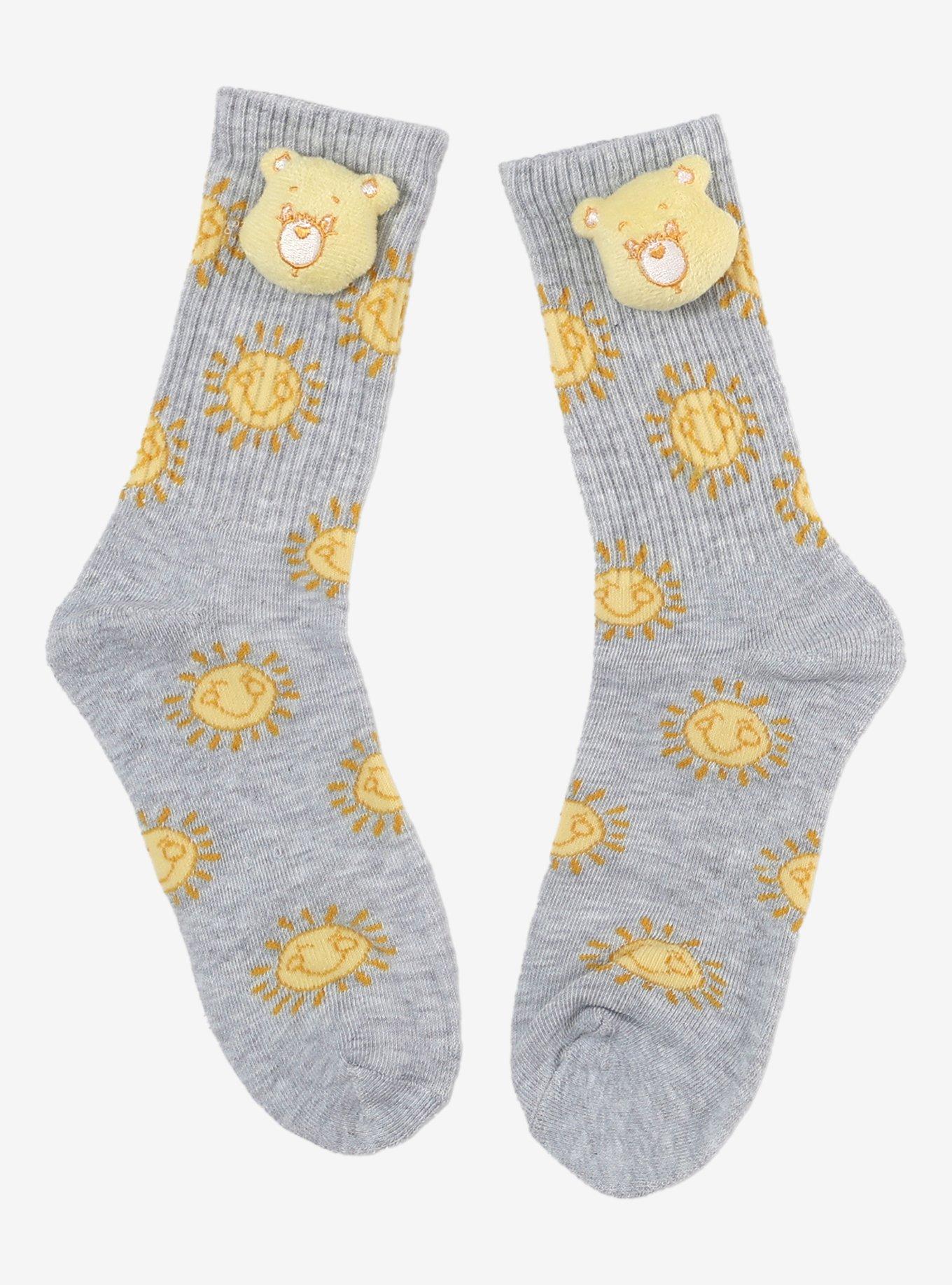 Care Bears Funshine Bear Plush Crew Socks, , hi-res