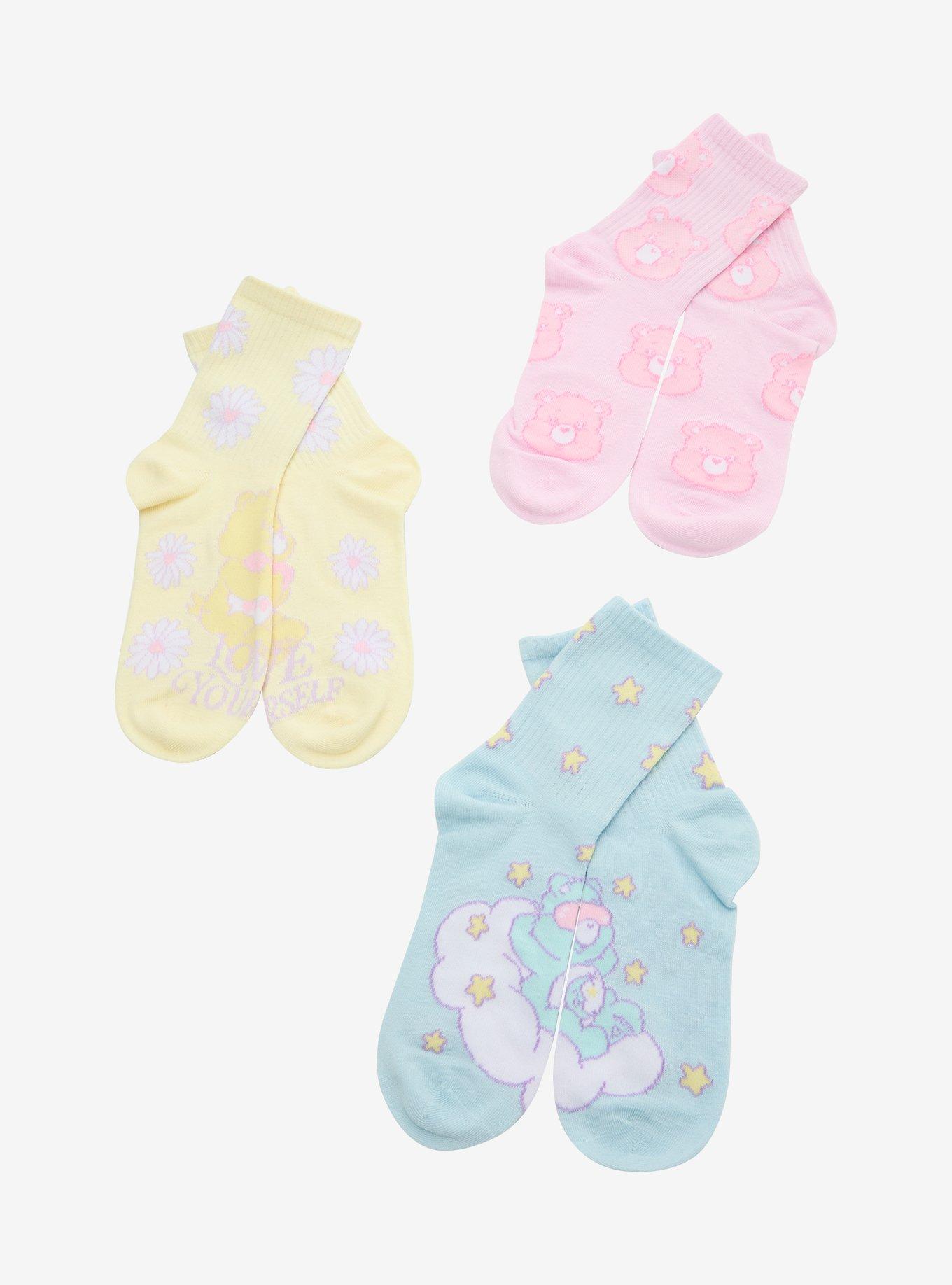 Care Bears Love Pastel Crew Socks 3 Pair, , hi-res