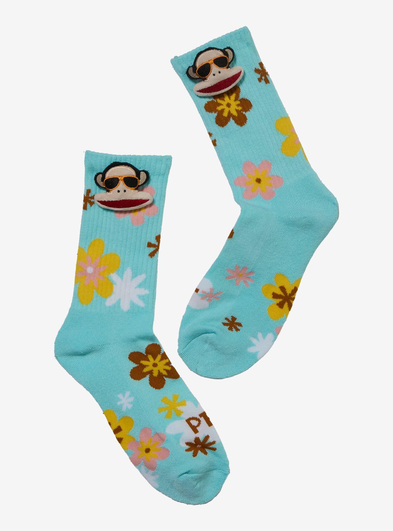 Paul Frank Summer Floral Plush Crew Socks, , hi-res