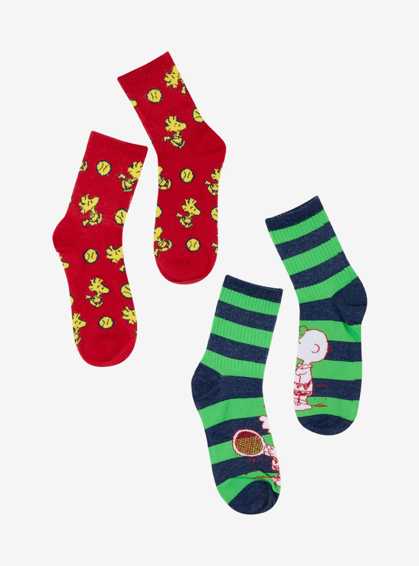 Peanuts Characters Tennis Crew Socks 3 Pair, , hi-res