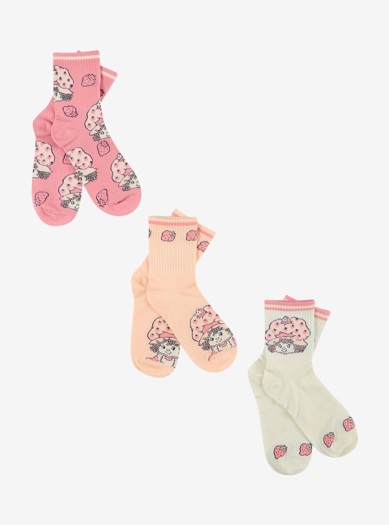 Strawberry Shortcake Strawberry Crew Socks 3 Pair, , hi-res