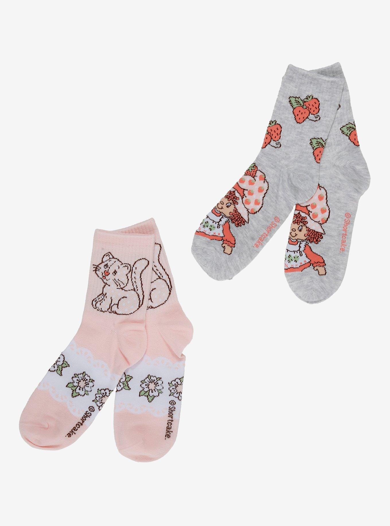 Strawberry Shortcake Custard Strawberry Crew Socks 2 Pair, , hi-res