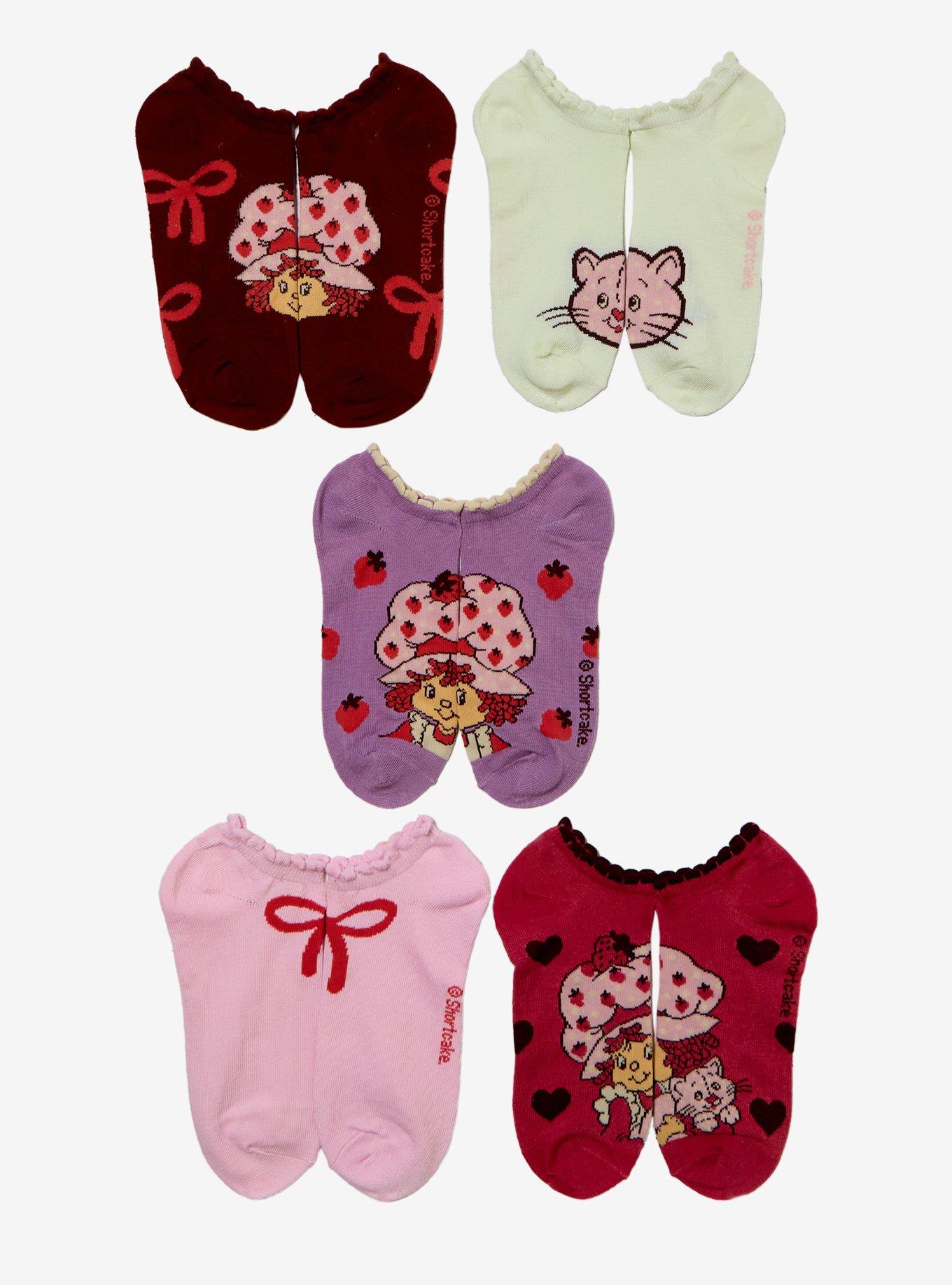 Strawberry Shortcake Coquette Lettuce Trim No-Show Socks 5 Pair, , hi-res