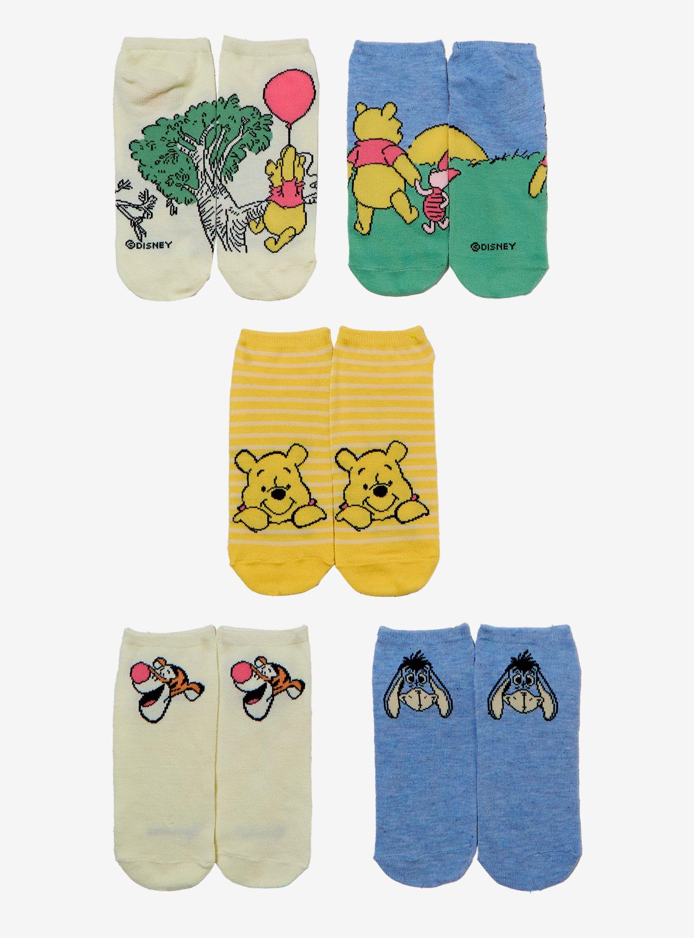 Disney Winnie The Pooh Scenic Character No-Show Socks 5 Pair, , hi-res