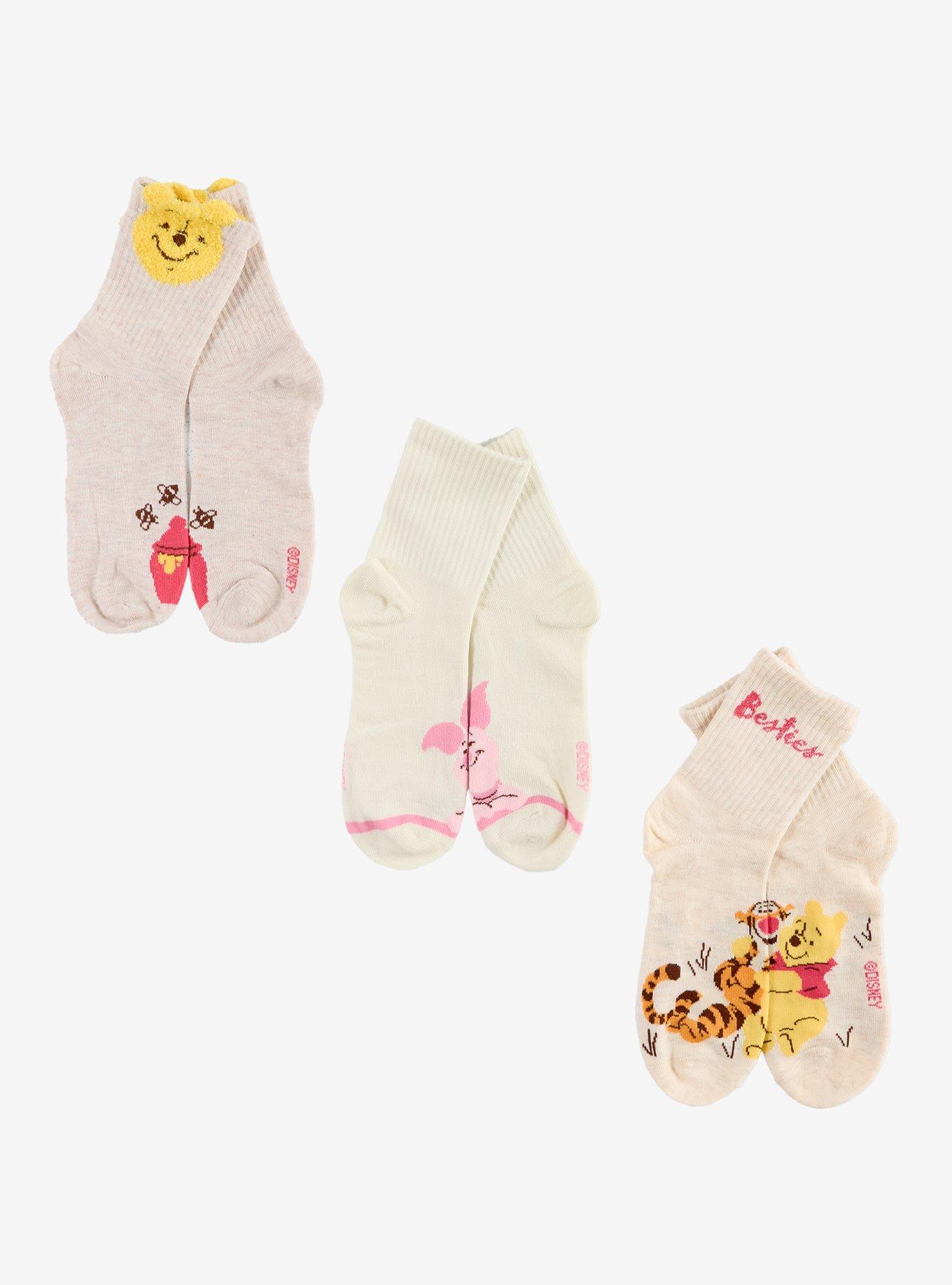 Disney Winnie The Pooh Besties Crew Socks 3 Pair, , hi-res
