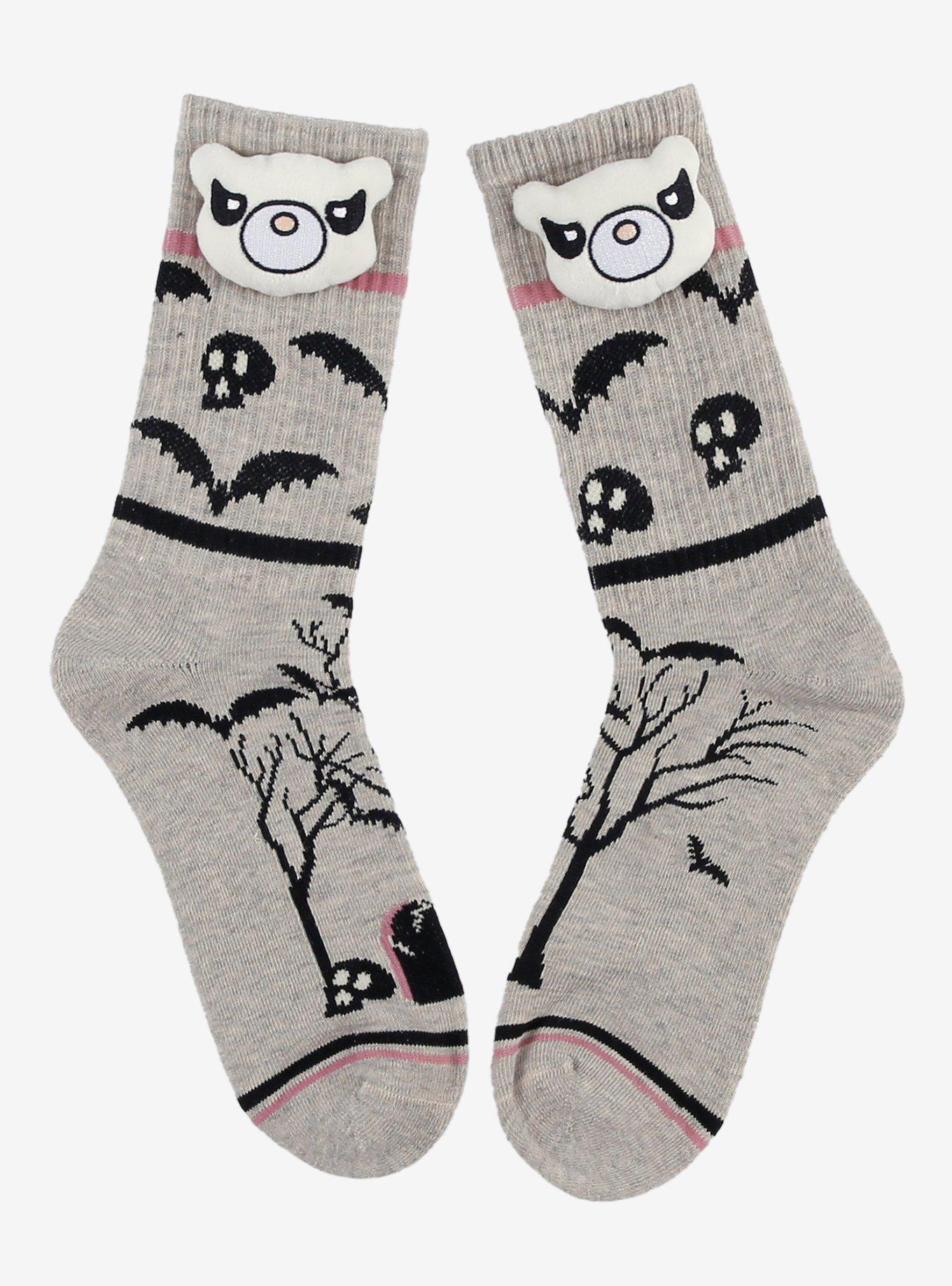 Deddy Bears Bats 3D Plush Crew Socks, , hi-res