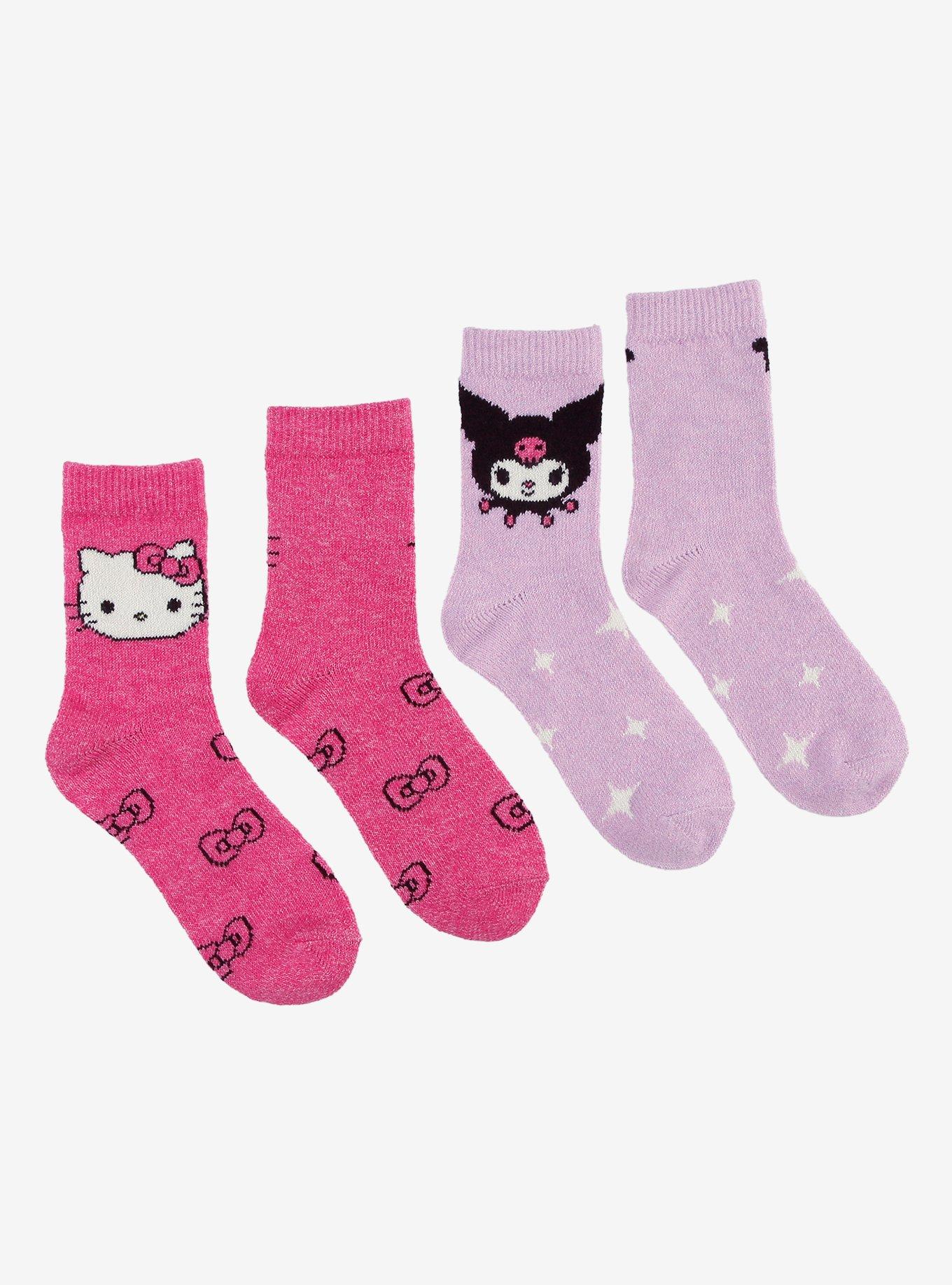 Hello Kitty & Kuromi Icon Crew Socks 2 Pair, , hi-res