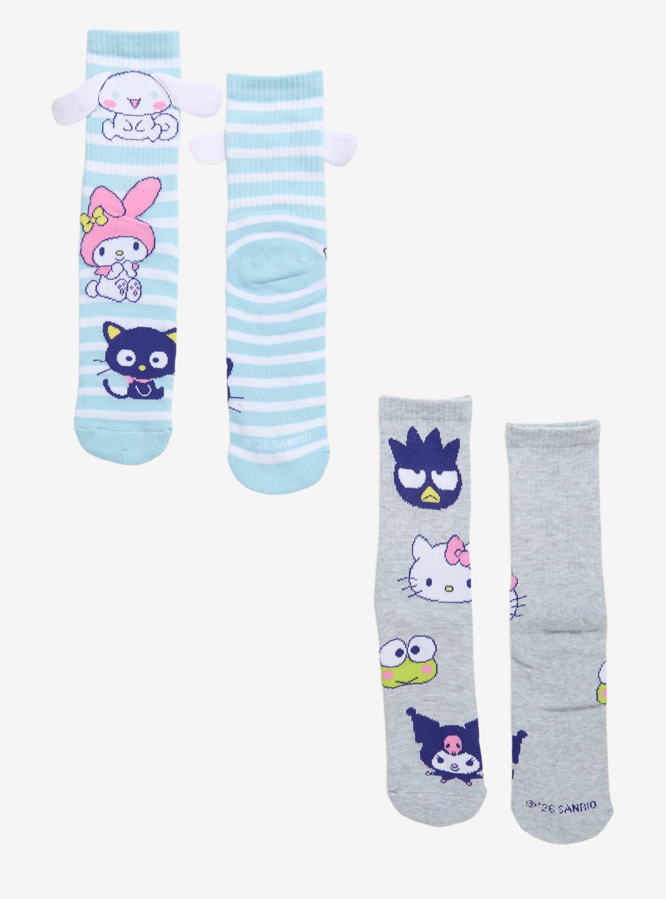 Hello Kitty And Friends Toss Stripe Crew Socks 2 Pair, , hi-res