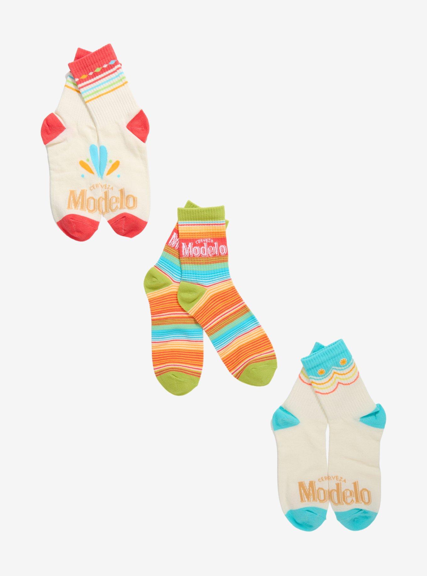 Modelo Colorful Stripes Crew Socks 3 Pair, , hi-res