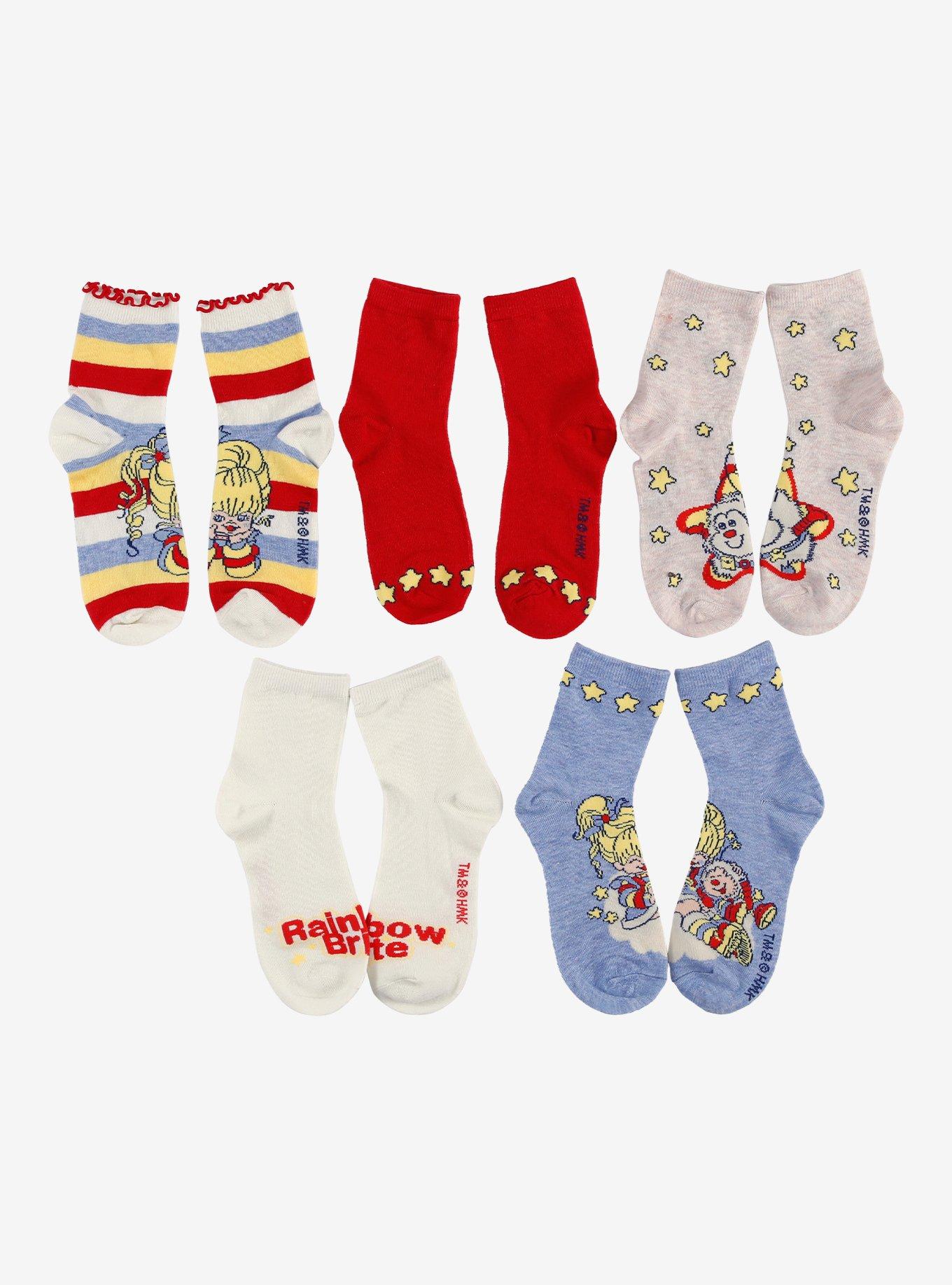 Rainbow Brite Stars Ankle Socks 5 Pair, , hi-res