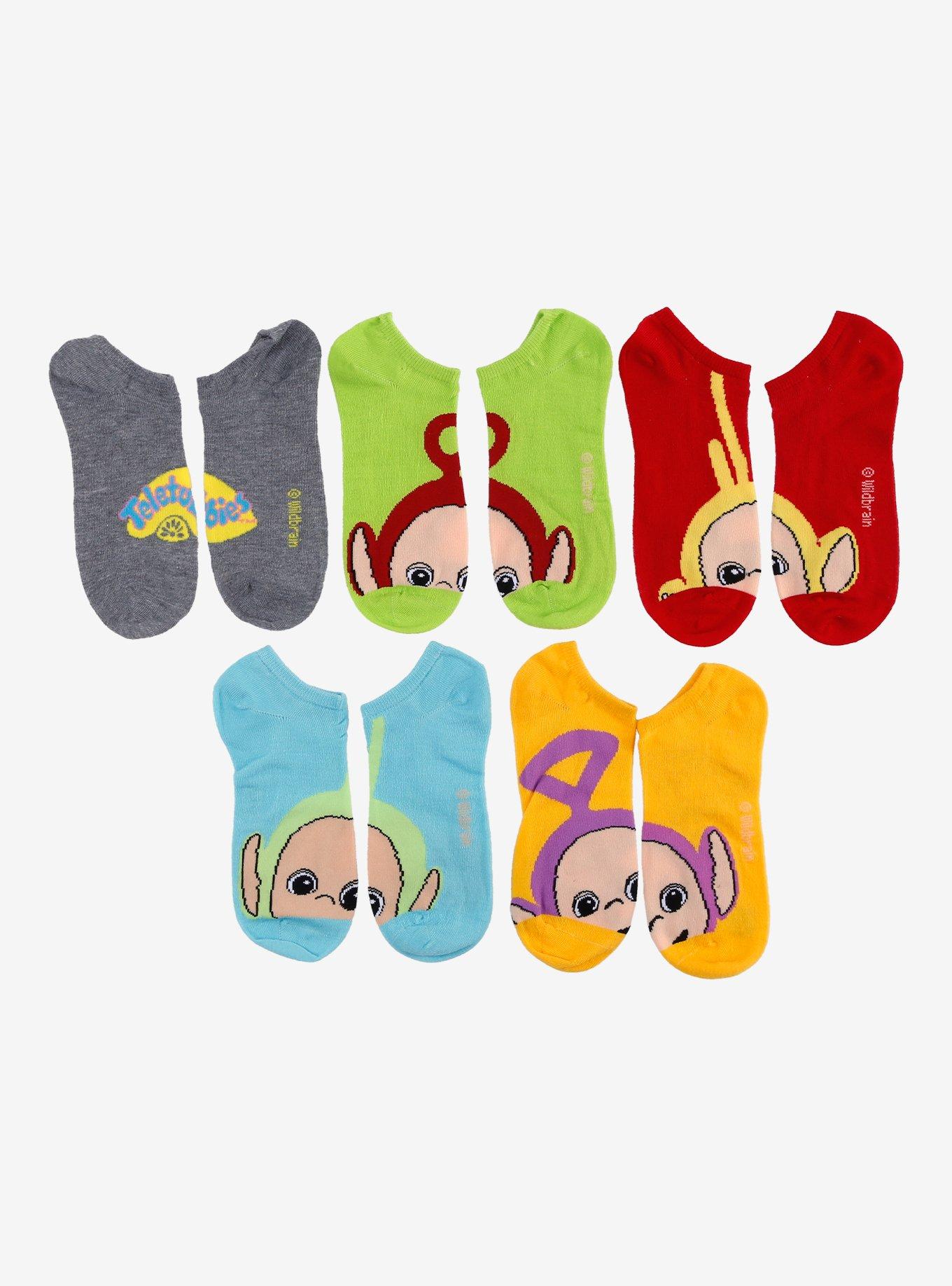 Teletubbies Face No-Show Socks 5 Pair, , hi-res