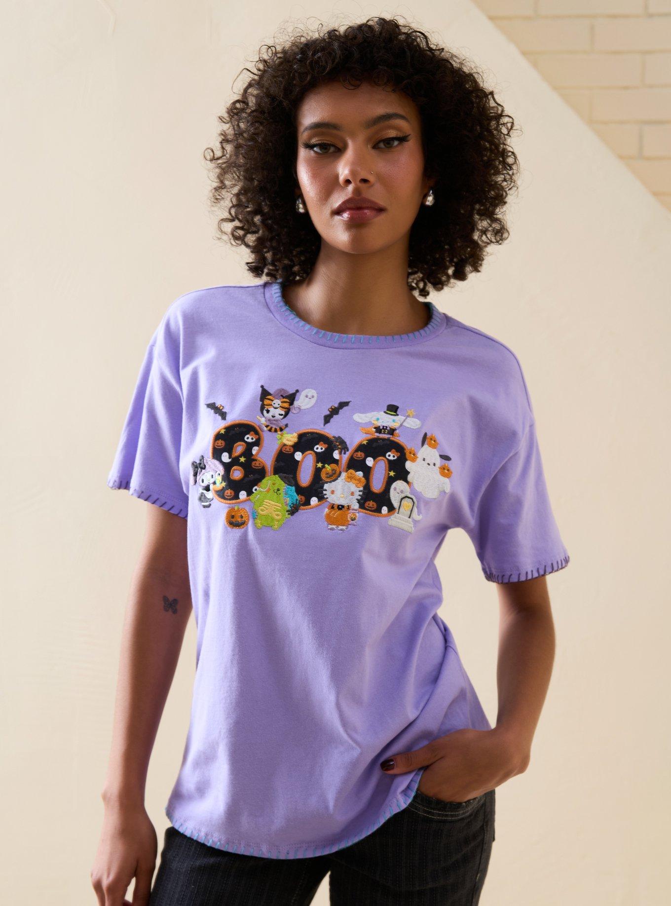 Sanrio Hello Kitty and Friends Halloween Embroidered Glow-in-the-Dark Women's T-Shirt - BoxLunch Exclusive