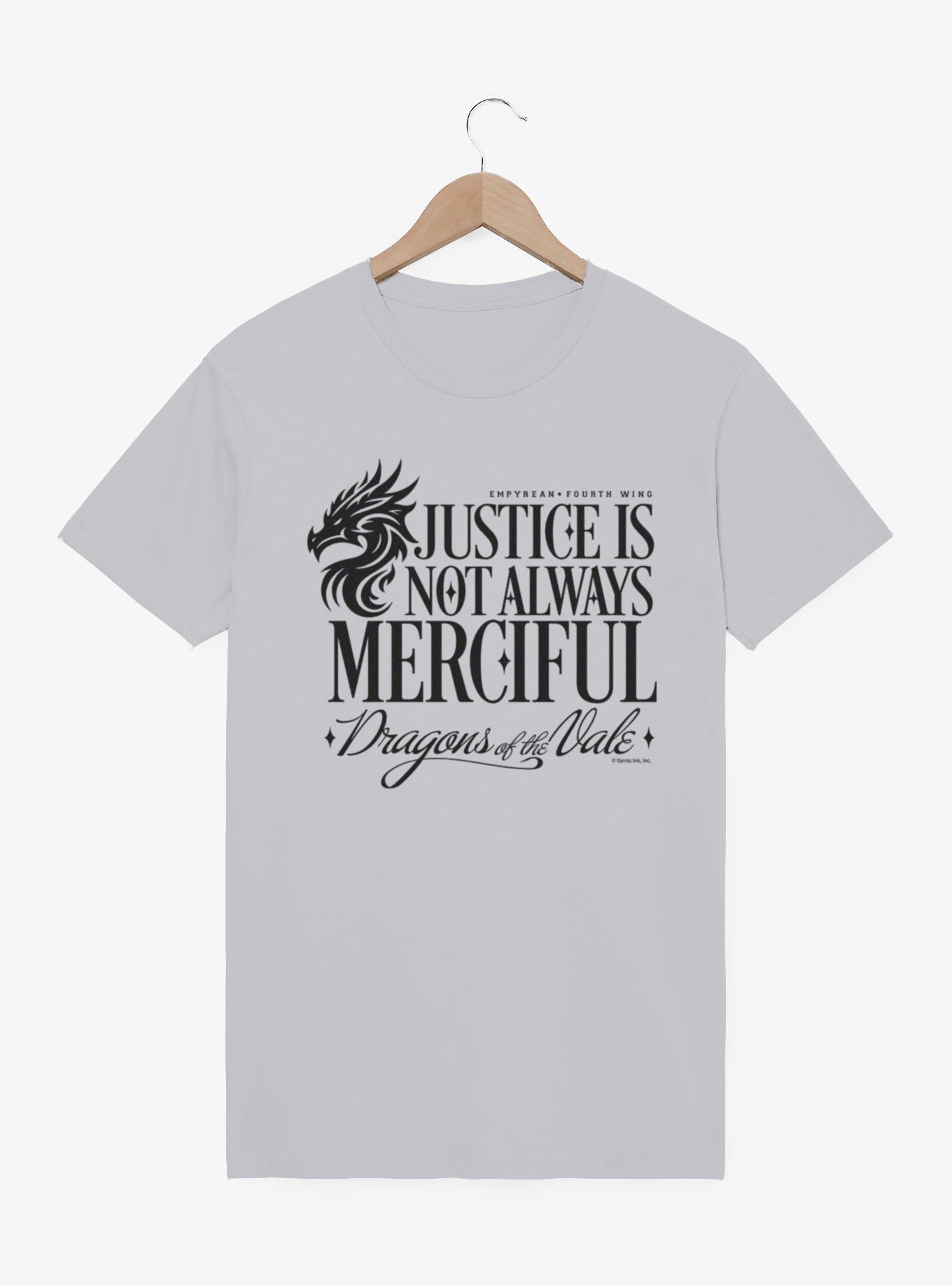 Fourth Wing The Empyrean Justice Is Not Merciful Mineral Wash T-Shirt, , hi-res