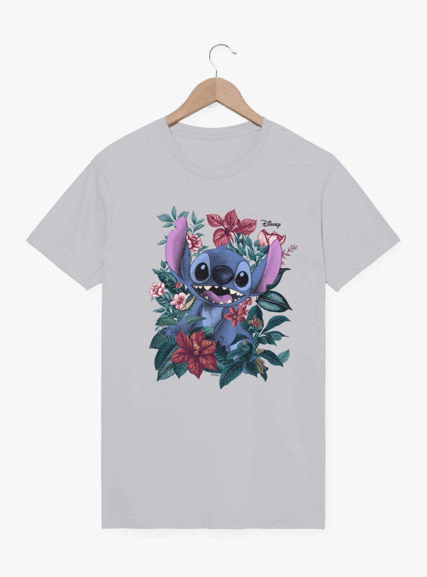Disney Lilo and Stitch Stitch In Garland Of Flowers Mineral Wash T-Shirt, , hi-res