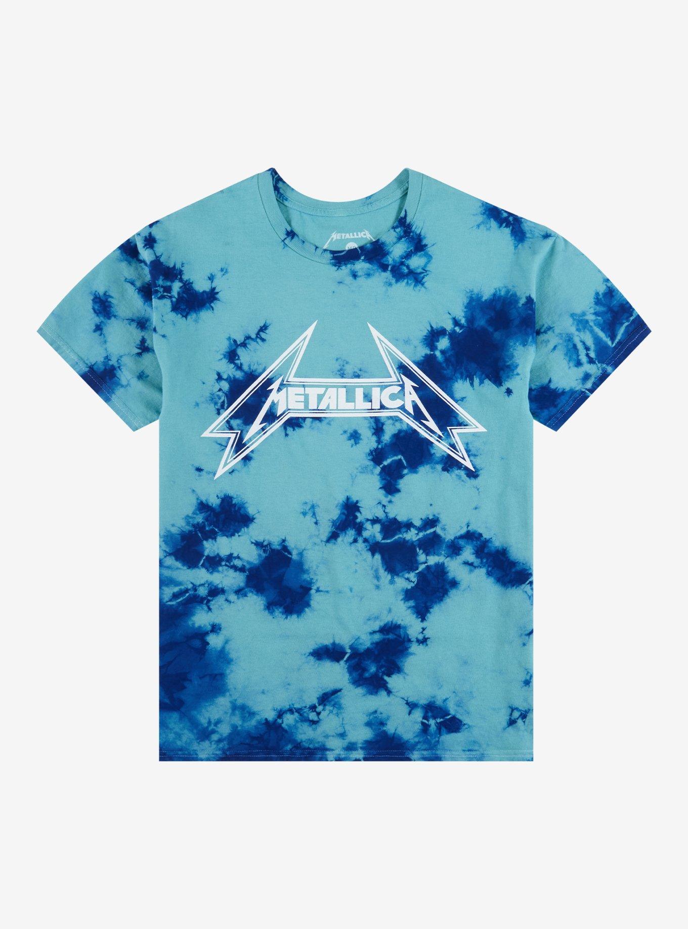 Metallica Logo Blue Cloud Wash T-Shirt, , hi-res