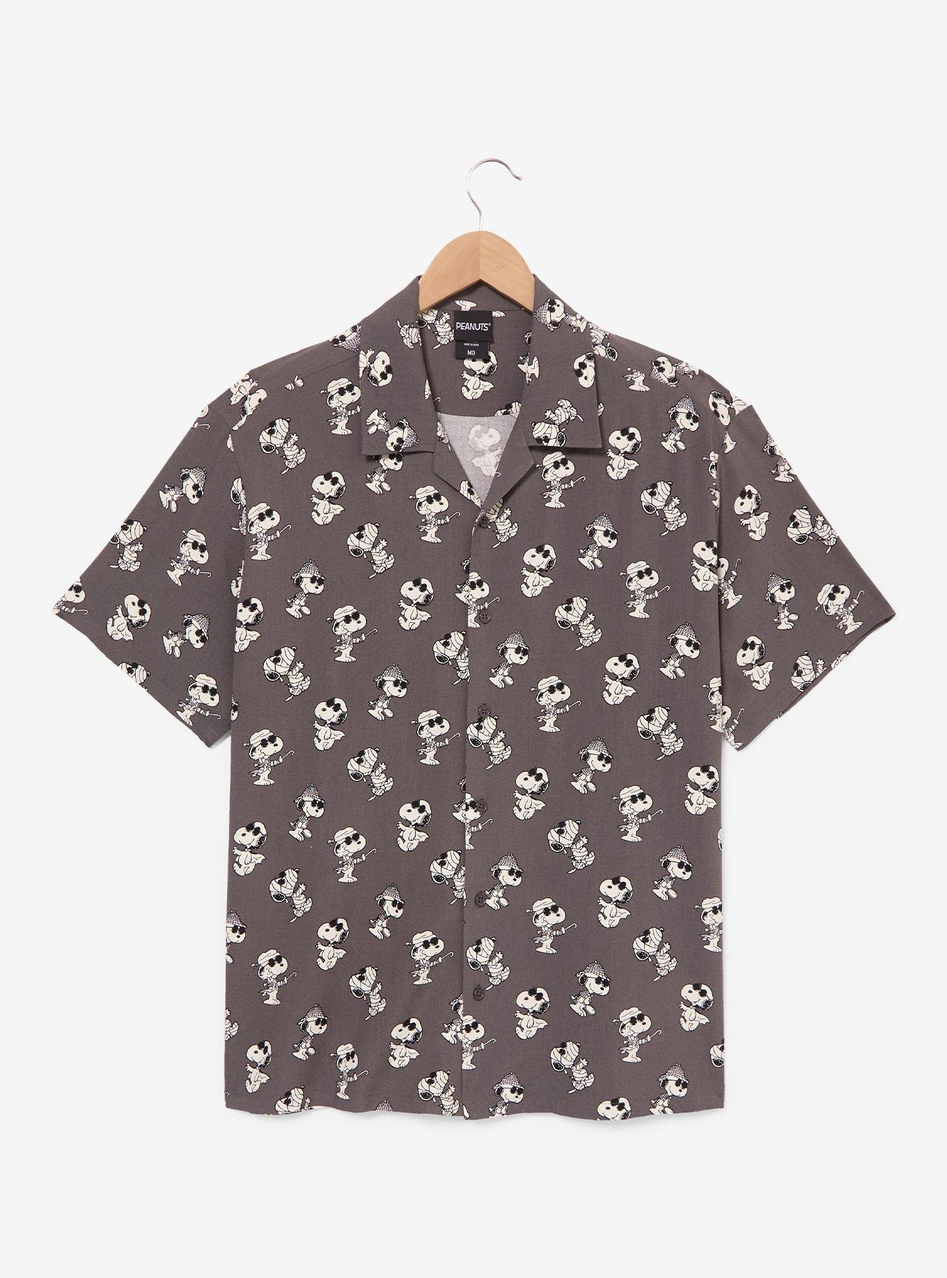Peanuts Snoopy Joe Cool Halloween Costumes Allover Print Woven Button-Up - BoxLunch Exclusive, , hi-res