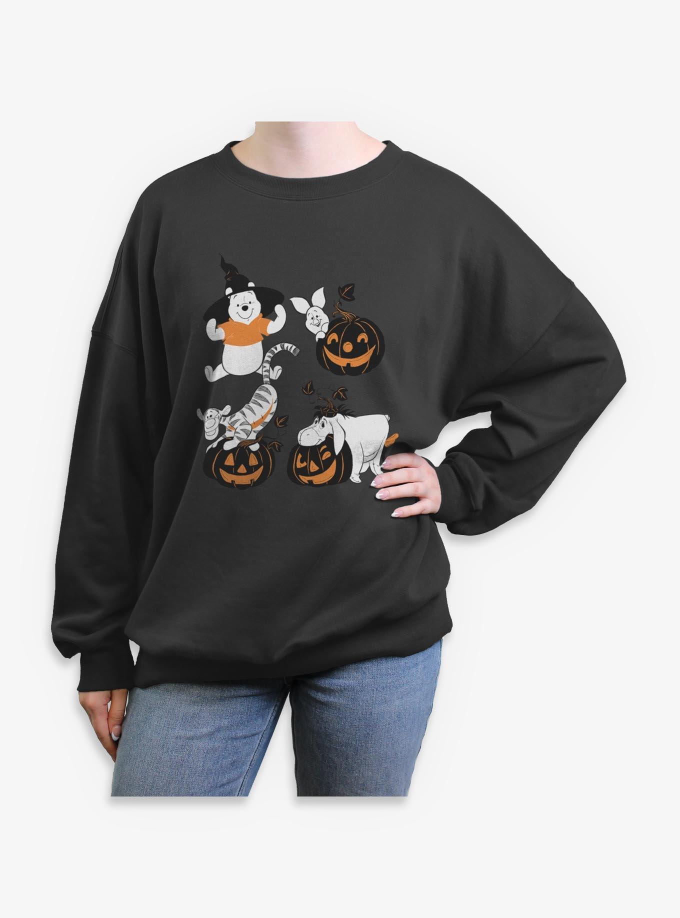 Disney Winnie The Pooh Sketchy Halloween Grid Womens Oversized Sweatshirt, , hi-res
