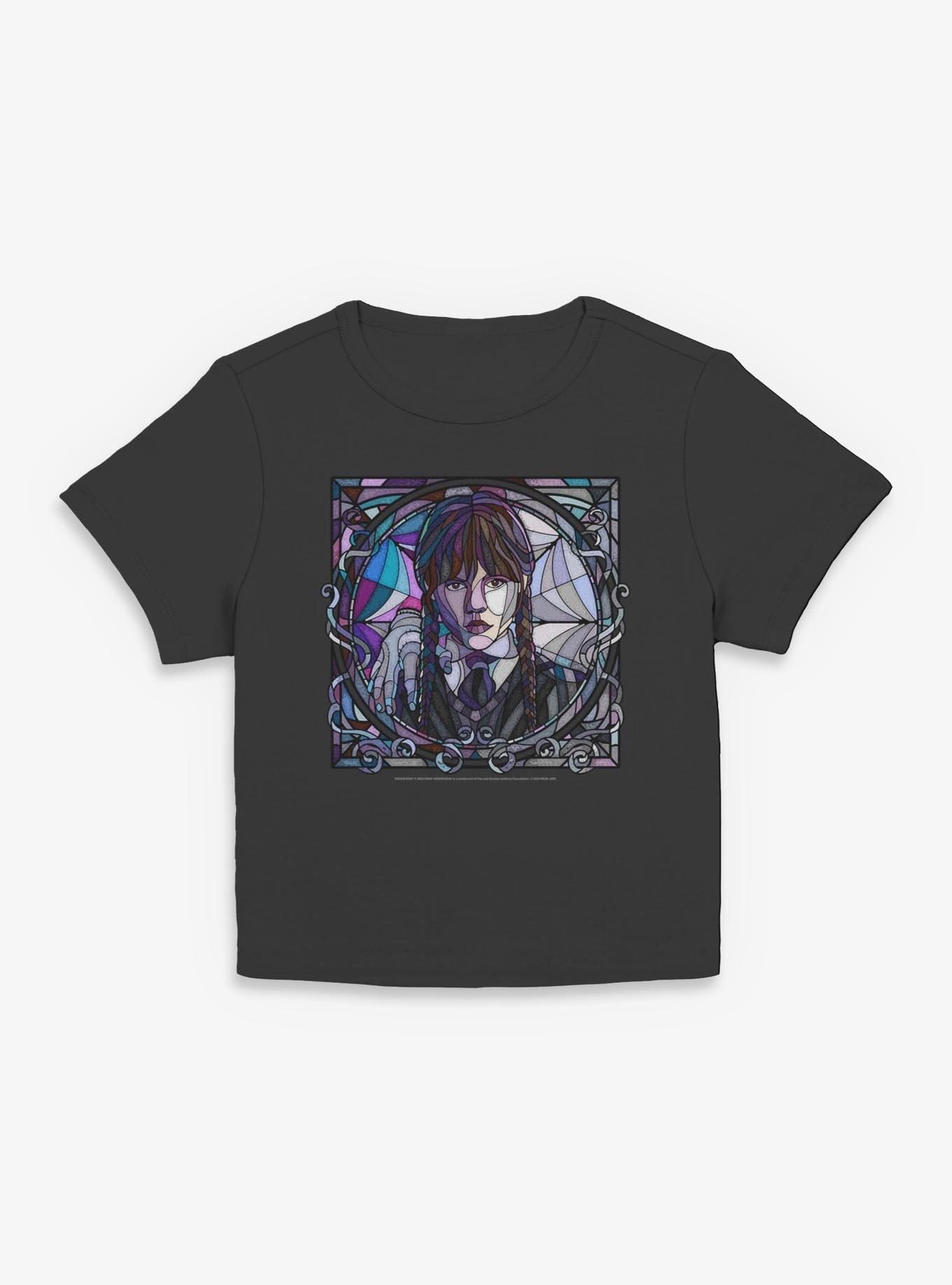 Wednesday Stained Glass Portrait Womens Baby T-Shirt, , hi-res