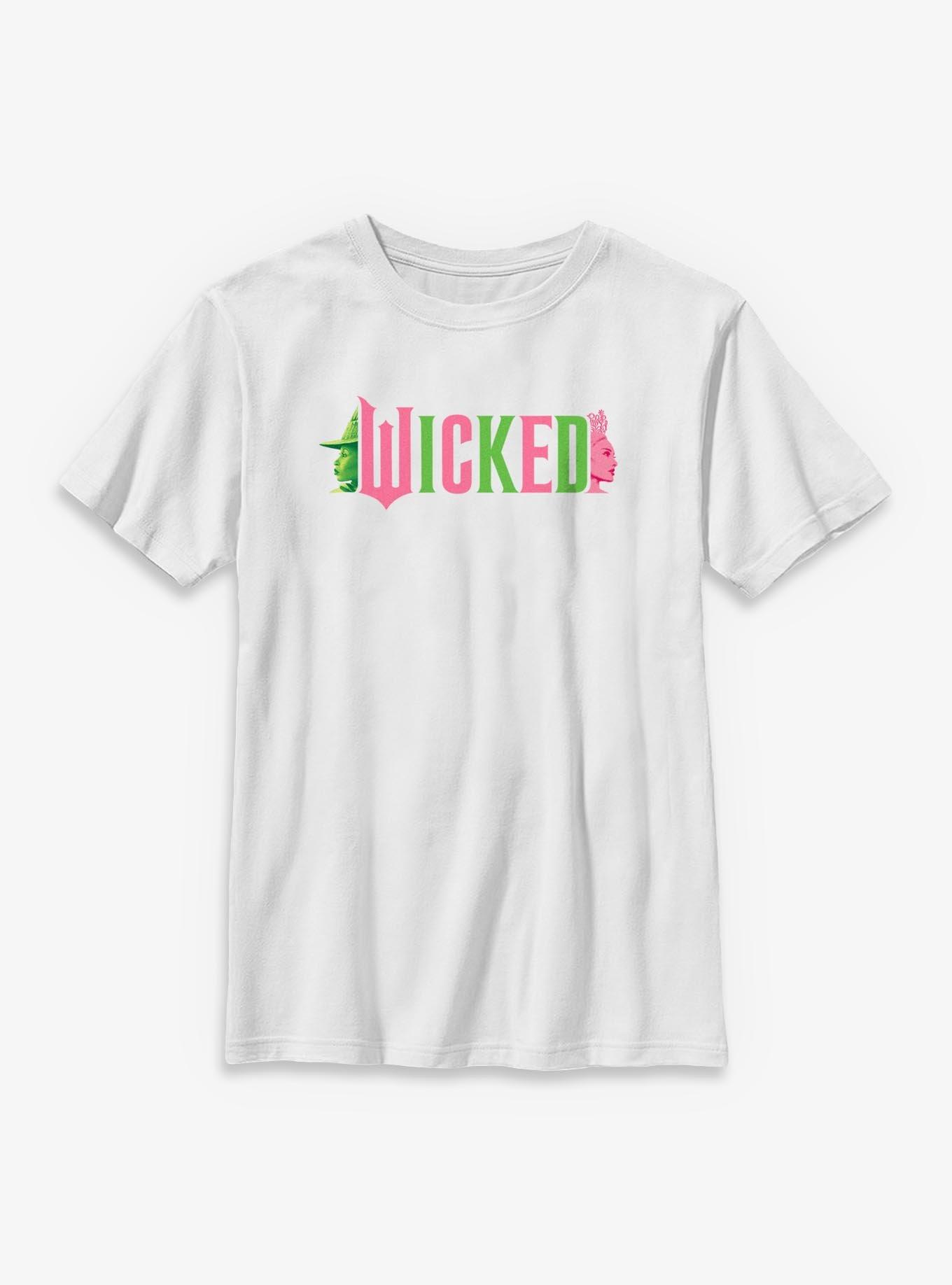 Wicked Elphaba and Glinda Silhouettes Logo Youth T-Shirt, , hi-res