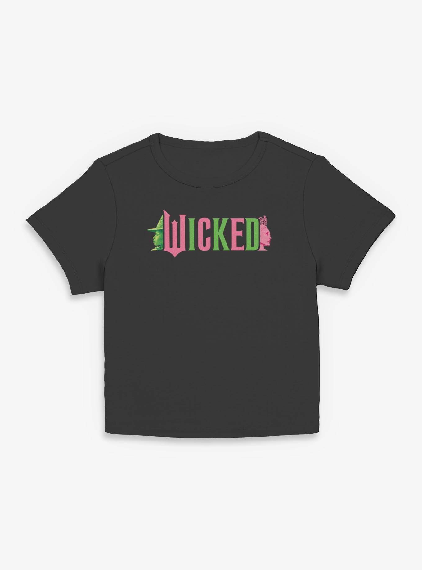 Wicked Elphaba and Glinda Silhouettes Logo Womens Baby T-Shirt