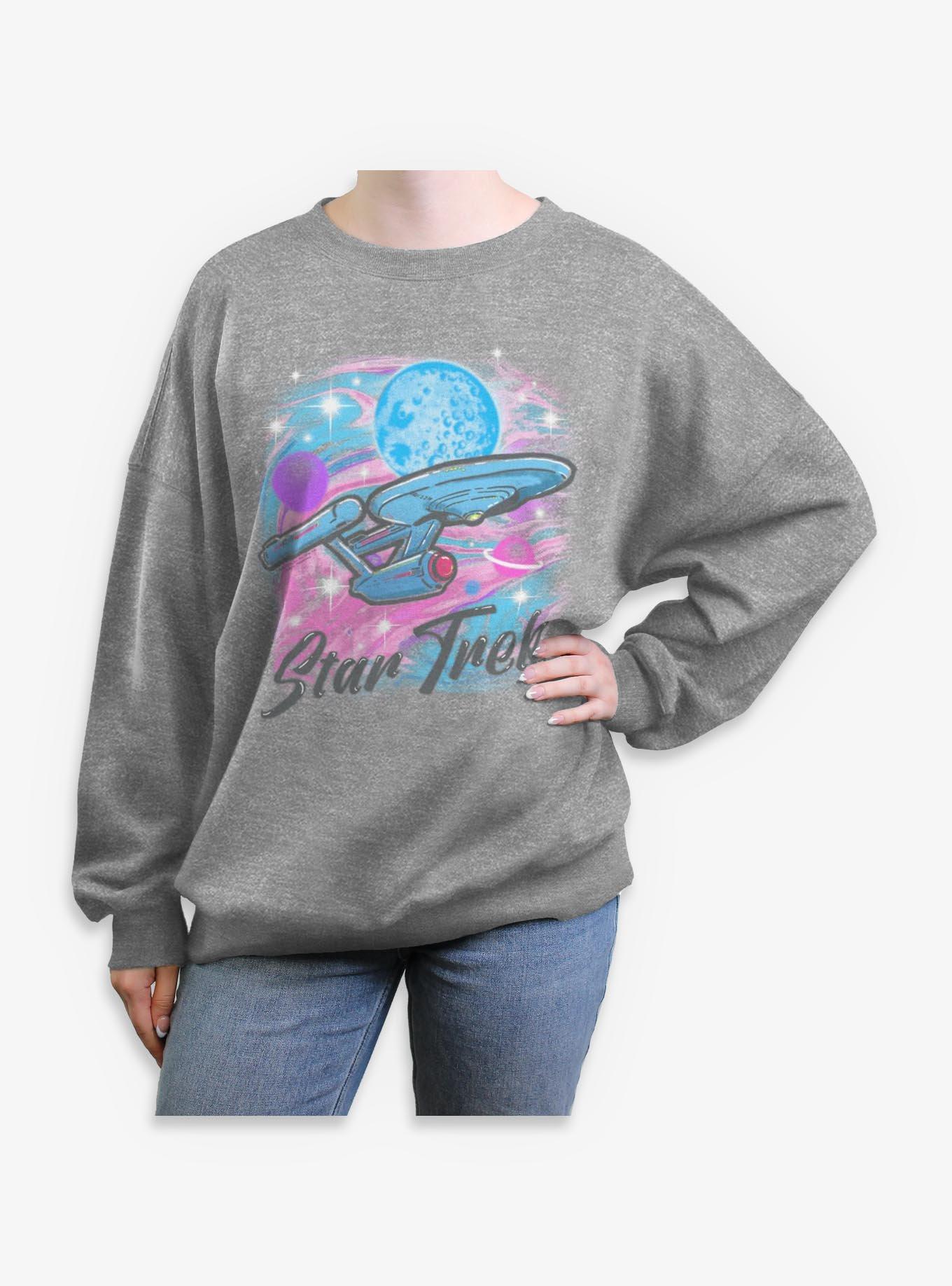 Star Trek Airbrushed Ship Womens Oversized Sweatshirt