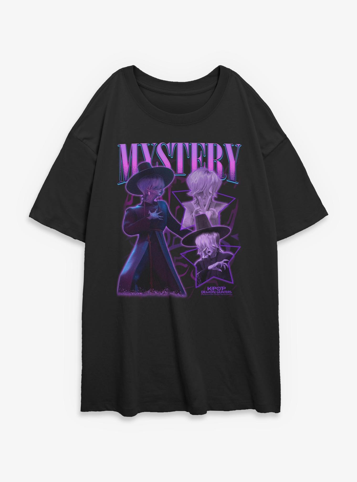 KPop Demon Hunters Saja Boys Y2K Mystery Womens Oversized T-Shirt, BLACK, hi-res