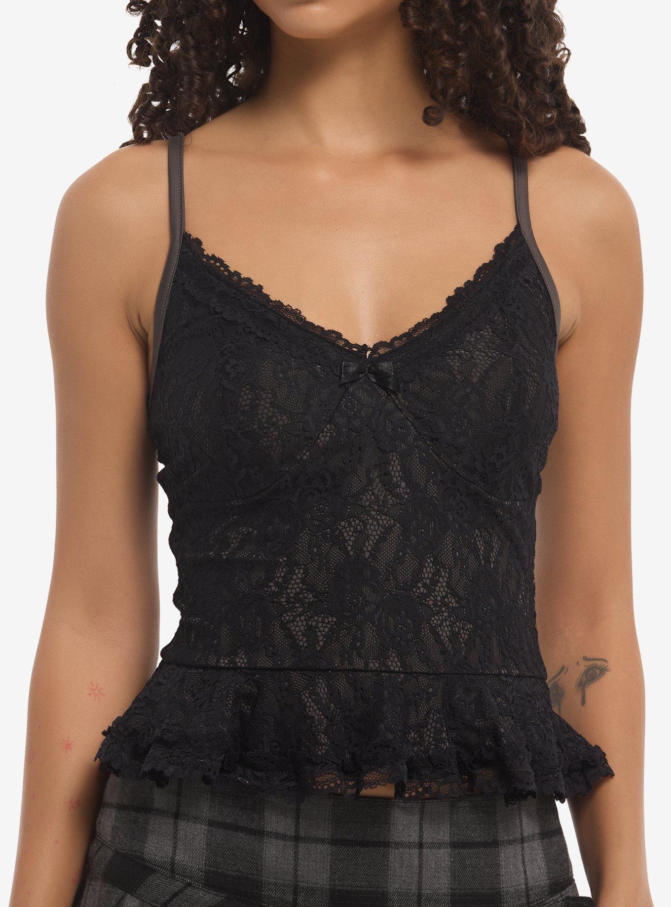 Cosmic Aura Black & Grey Lace Girls Cami, , hi-res