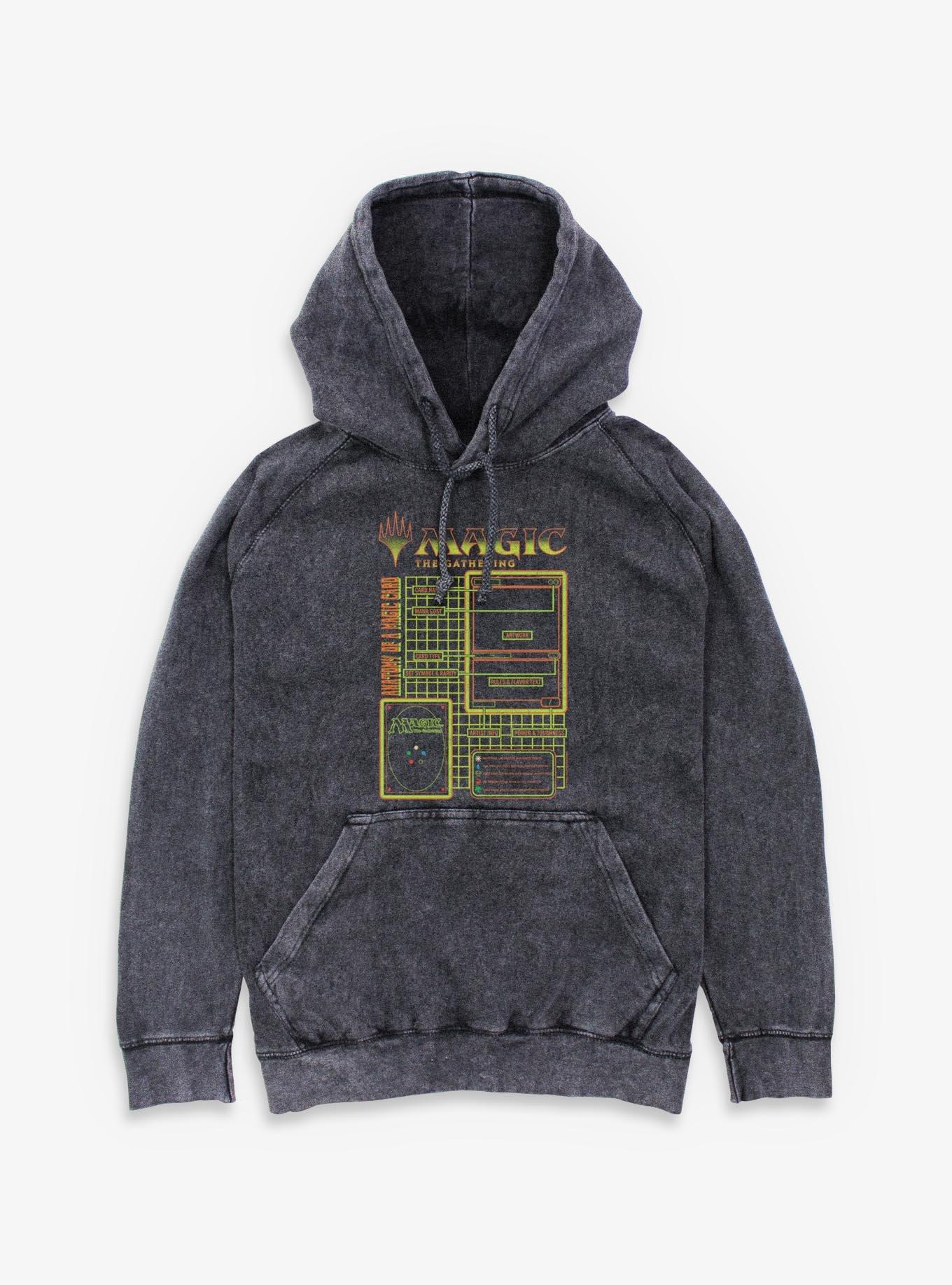 Magic: The Gathering Card Schematic Mineral Wash Hoodie, , hi-res