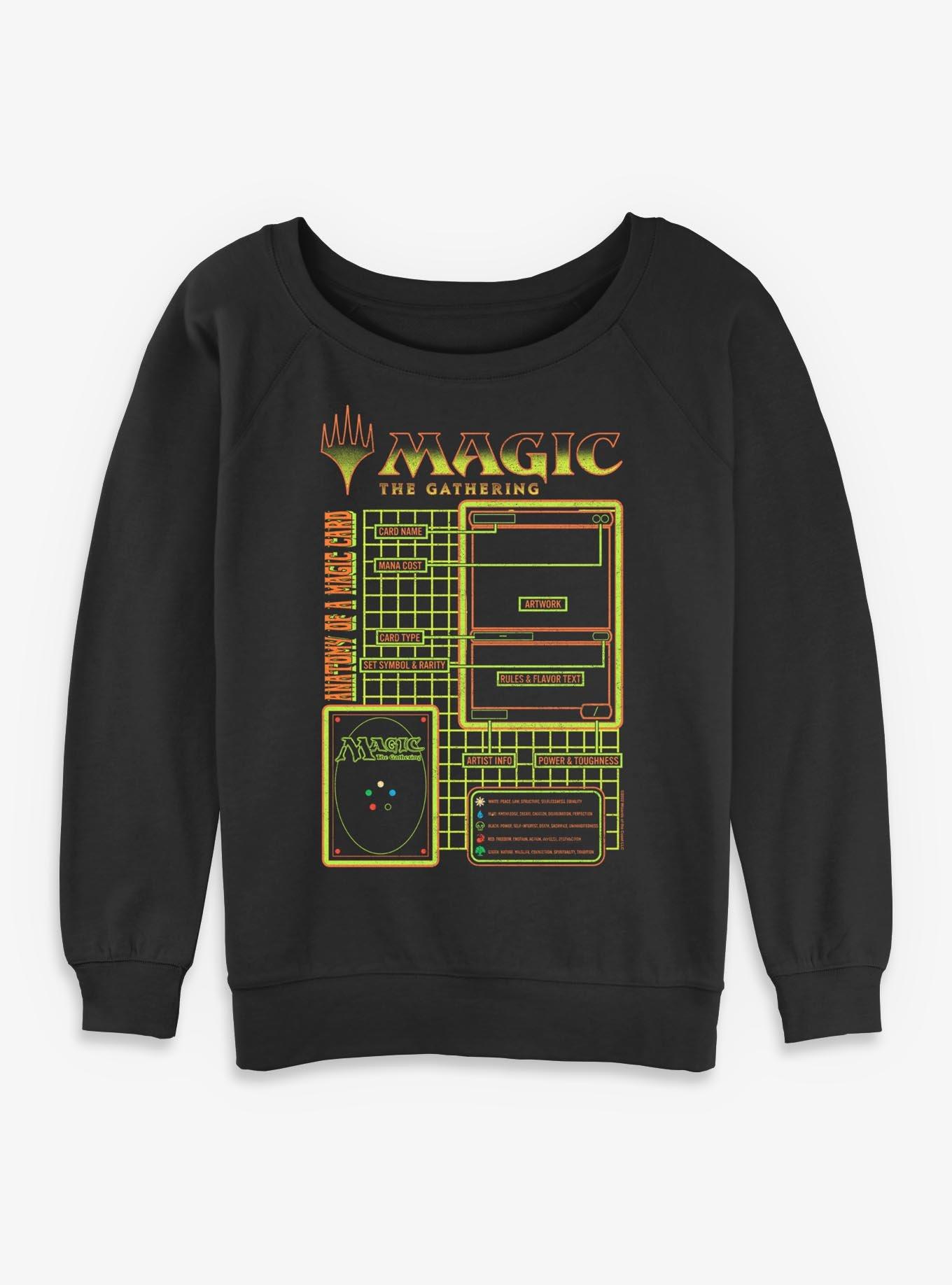Magic: The Gathering Card Schematic Womens Slouchy Sweatshirt, , hi-res