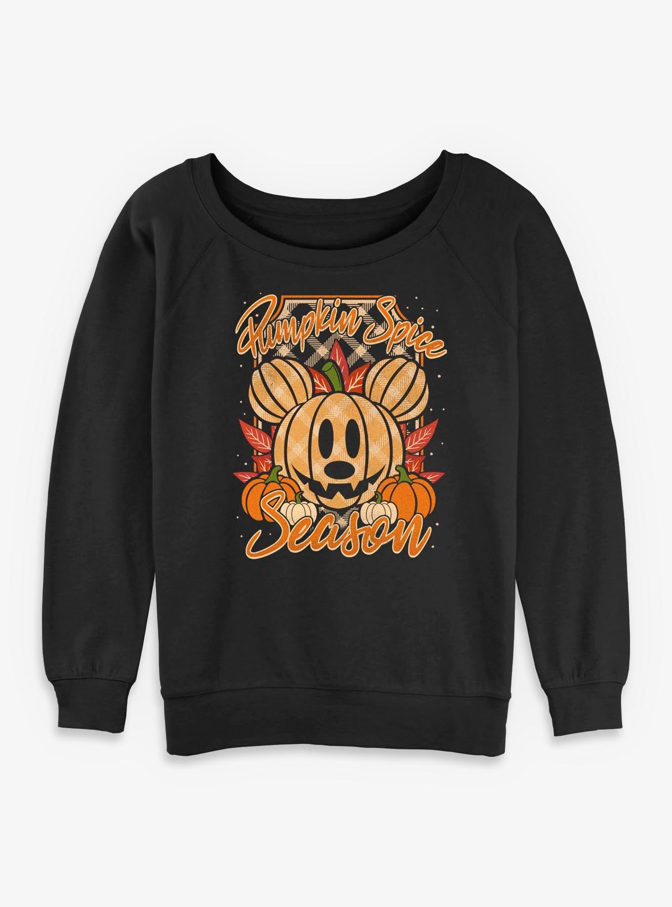 Disney Mickey Mouse Pumpkin Spice Womens Slouchy Sweatshirt, , hi-res