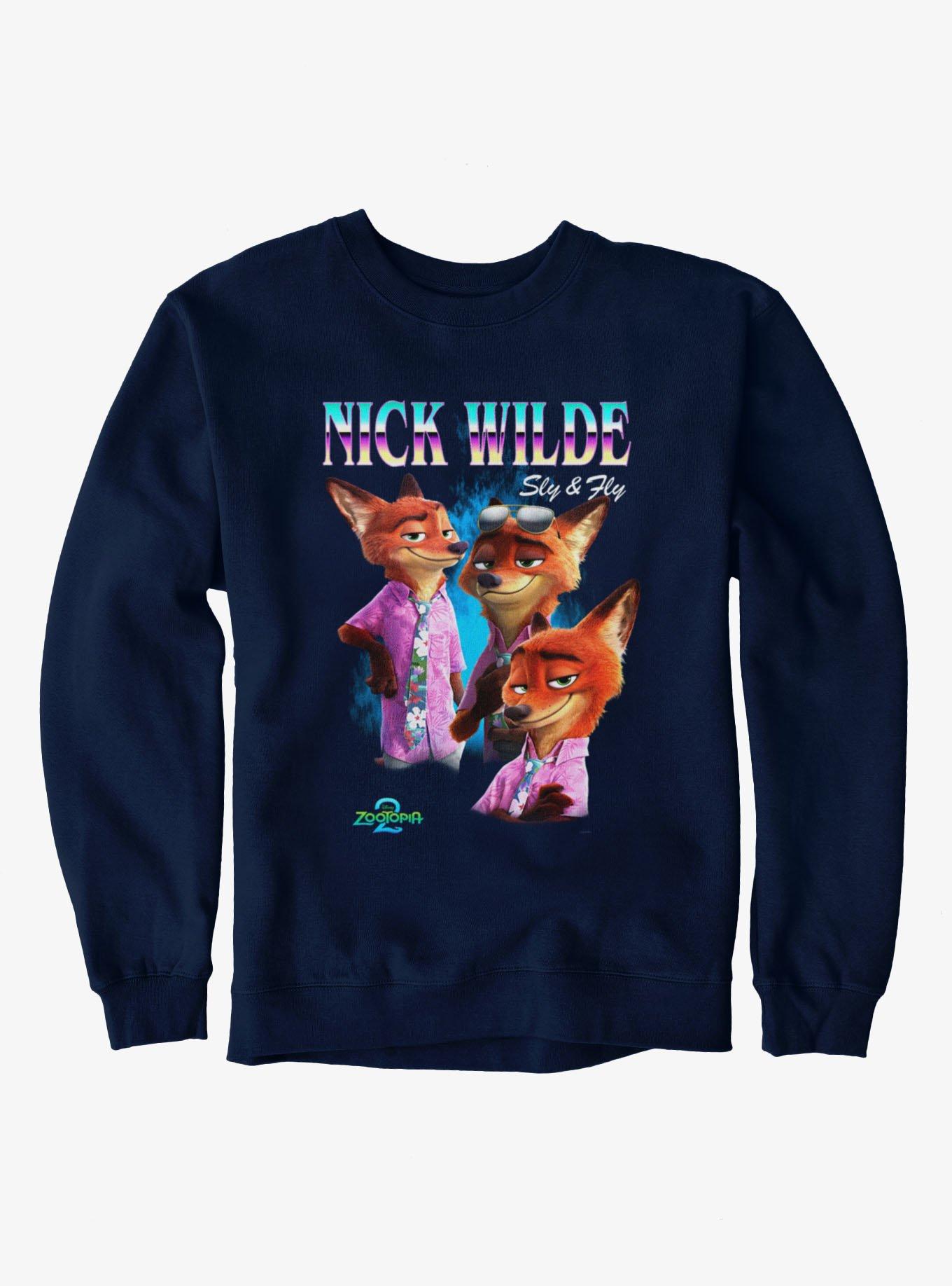 Disney Zootopia 2 Nick Wilde Collage Sweatshirt Hot Topic Exclusive, , hi-res