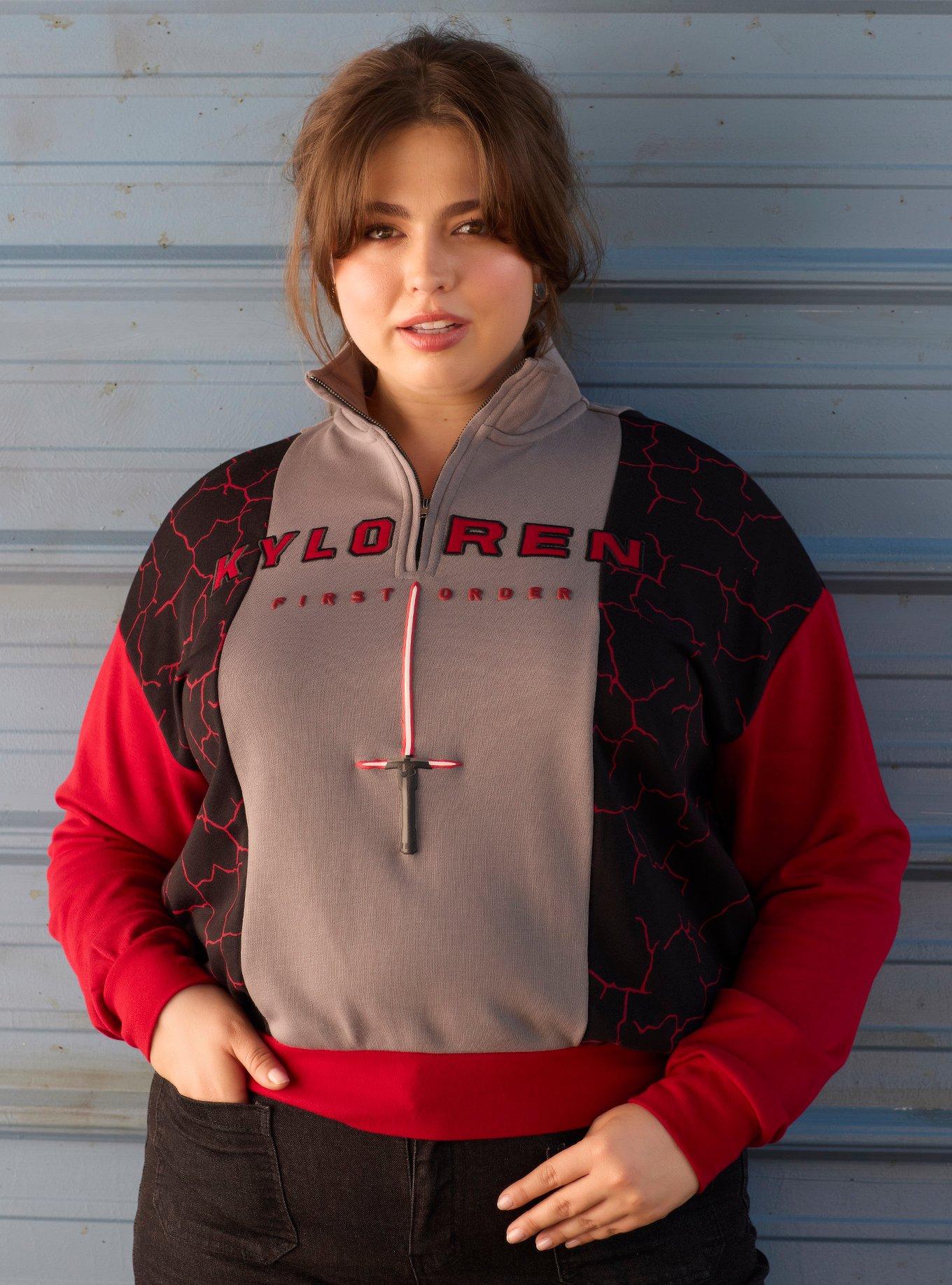 Her Universe Star Wars Kylo Ren Cropped Plus Size Quarter Zip Crewneck Her Universe Exclusive, , hi-res