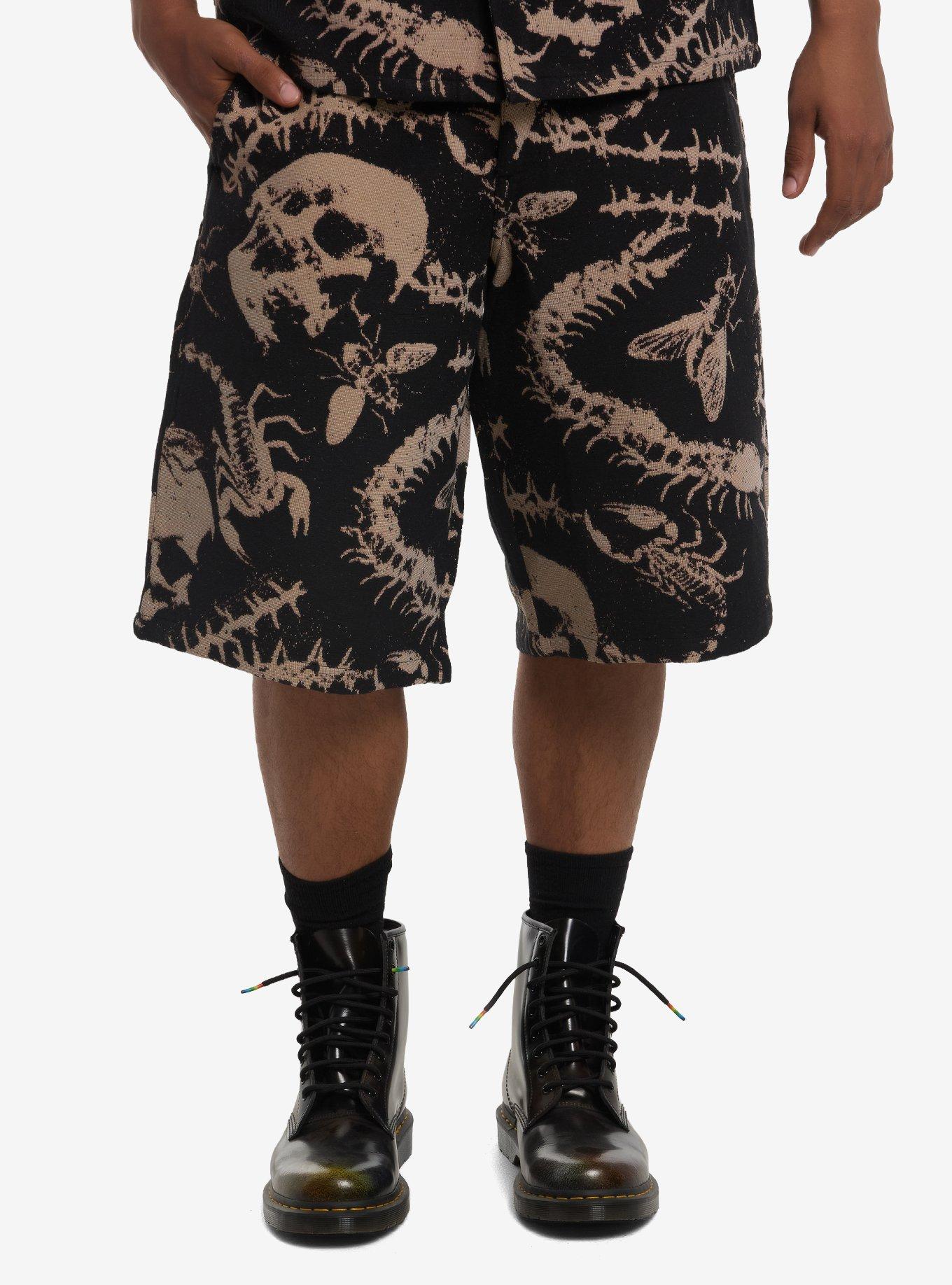 Insect & Skull Tapestry Shorts, , hi-res