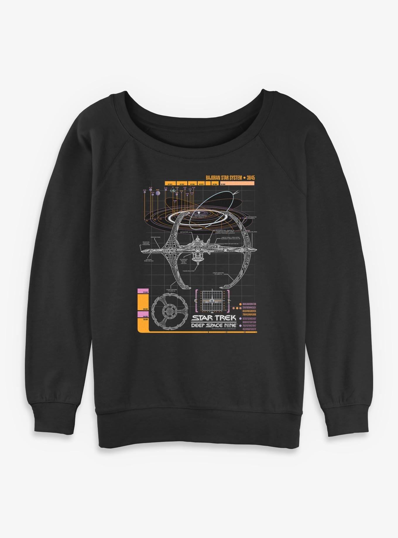 Star Trek: Deep Space Nine Schematic Womens Slouchy Sweatshirt, , hi-res
