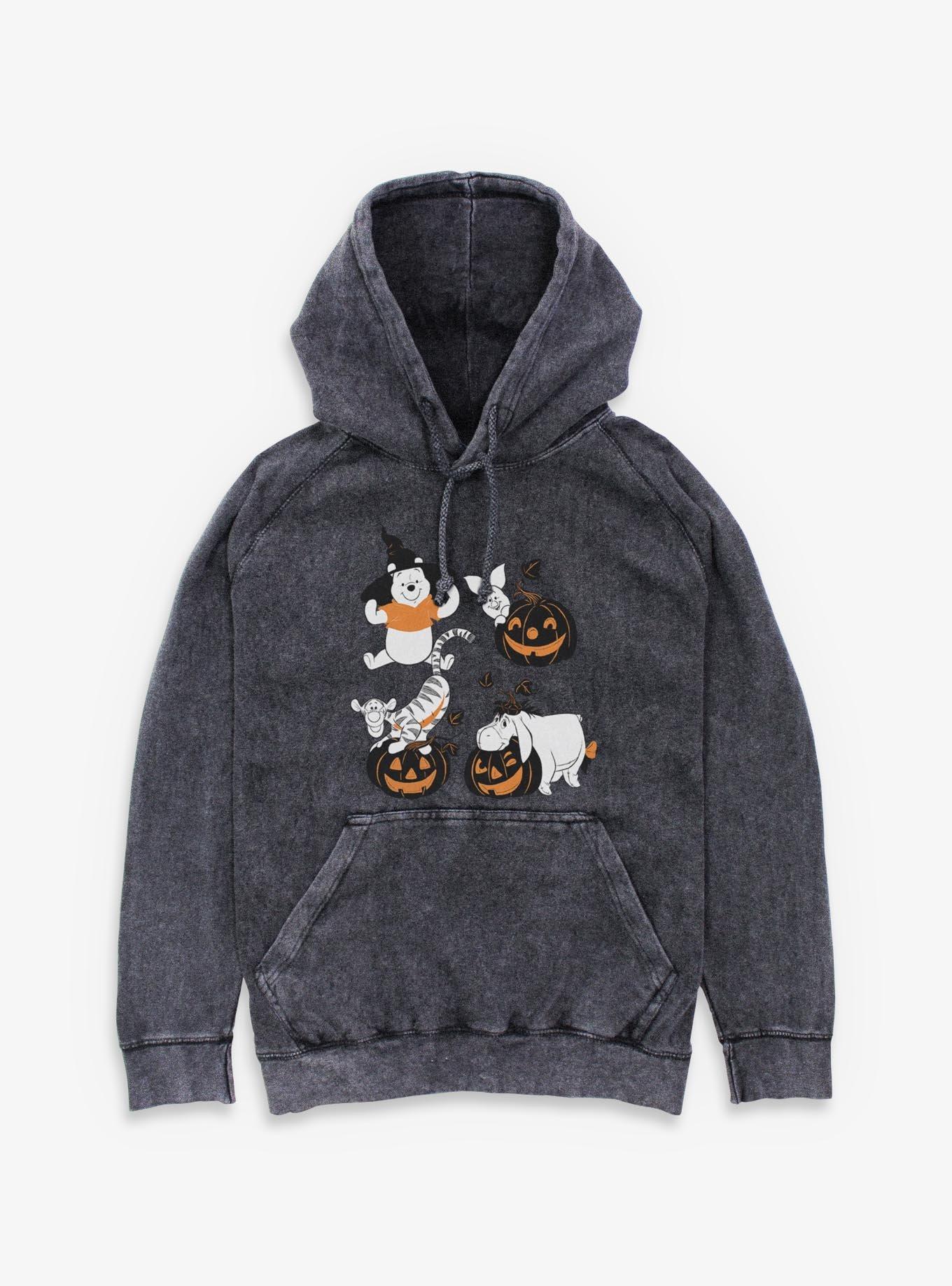 Disney Winnie The Pooh Sketchy Halloween Grid Mineral Wash Hoodie, , hi-res