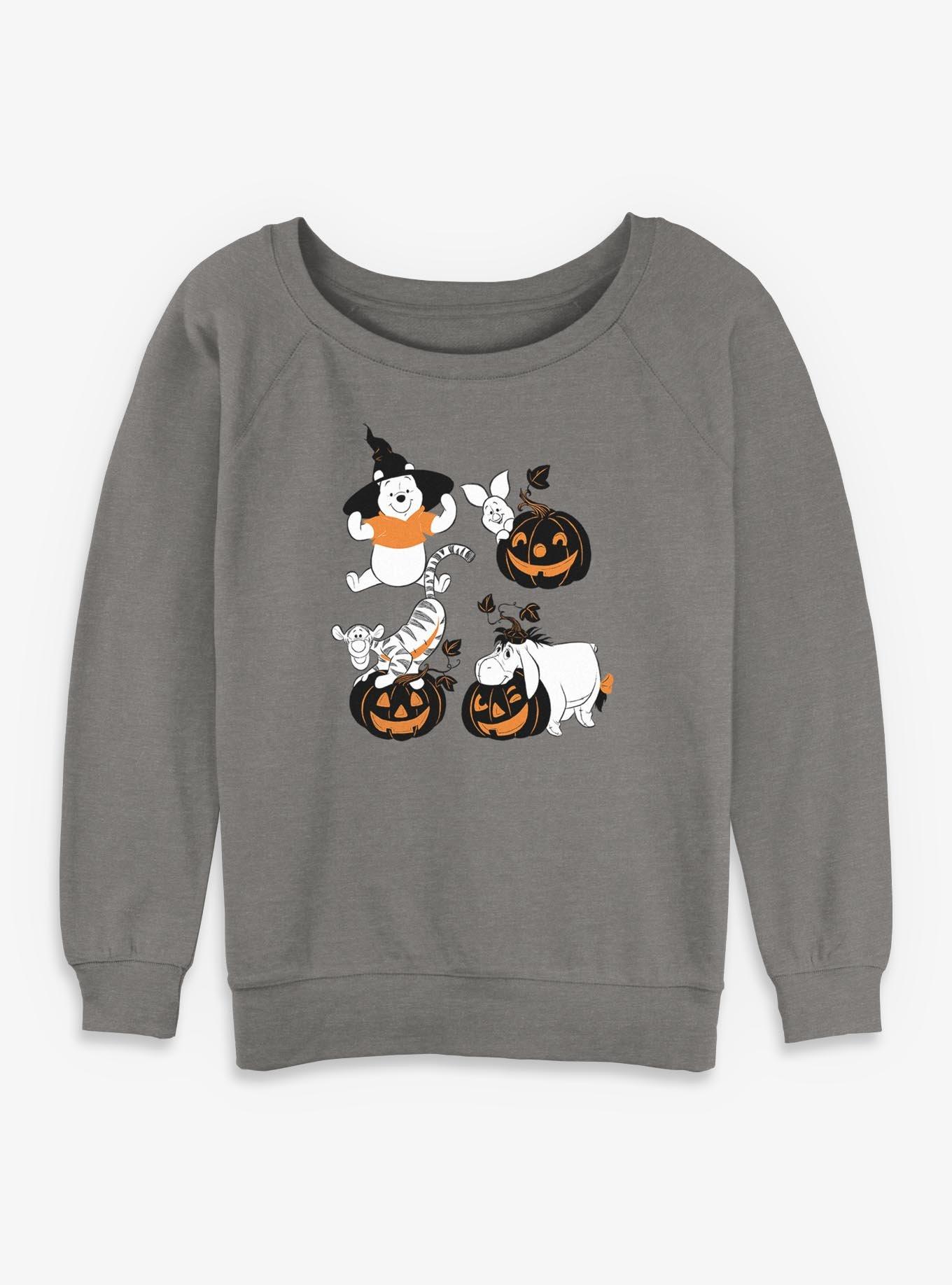 Disney Winnie The Pooh Sketchy Halloween Grid Womens Slouchy Sweatshirt, , hi-res