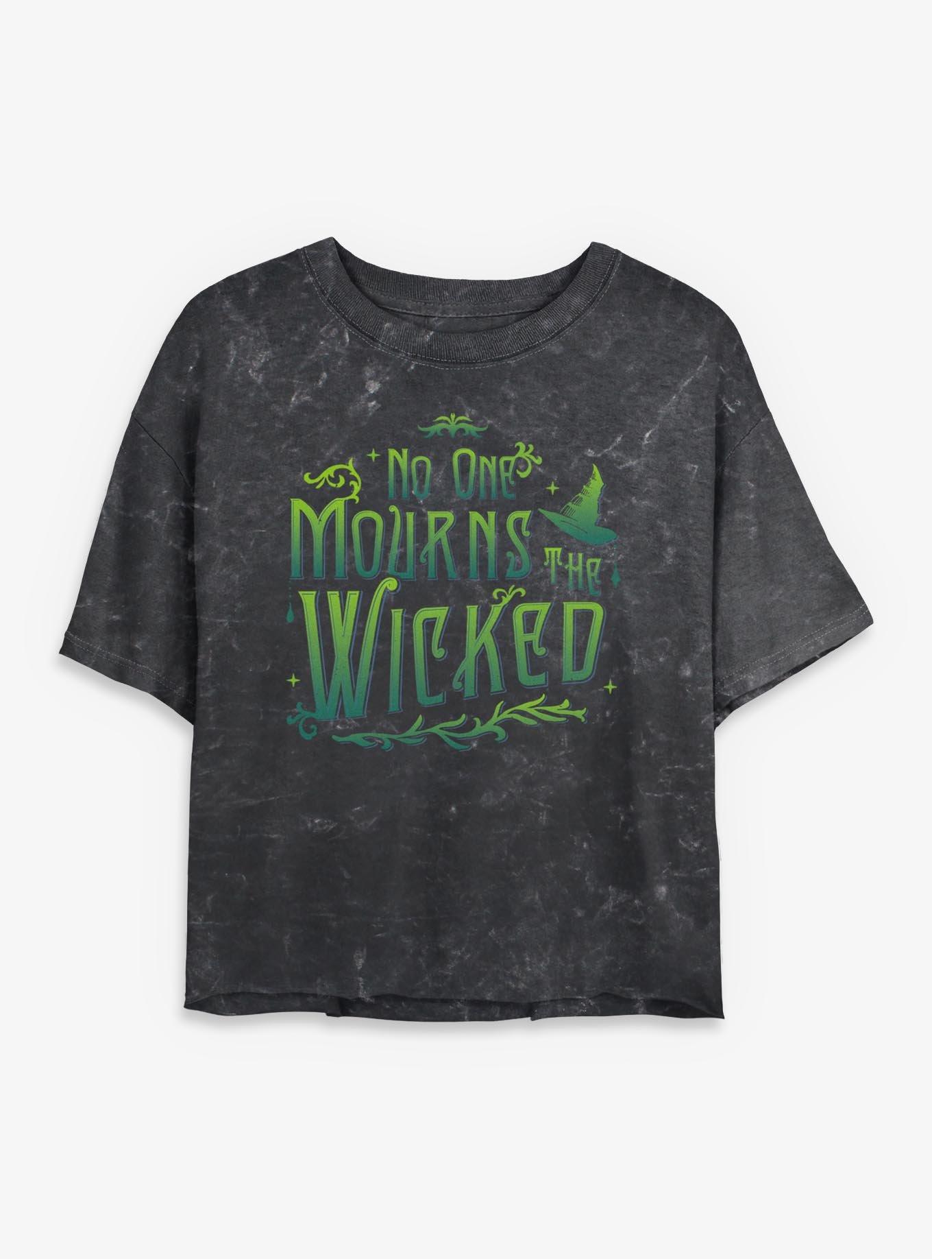 Wicked No One Mourns The Wicked Womens Mineral Wash Crop T-Shirt, , hi-res