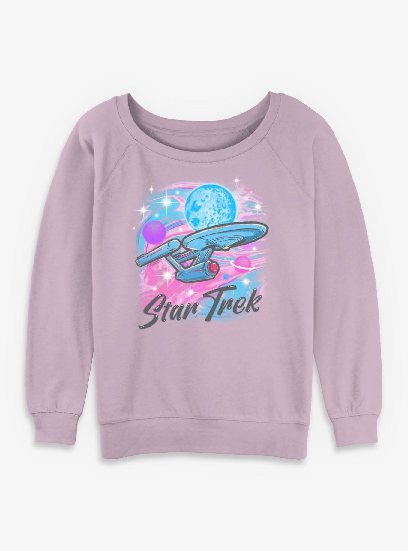 Star Trek Airbrushed Ship Womens Slouchy Sweatshirt, , hi-res