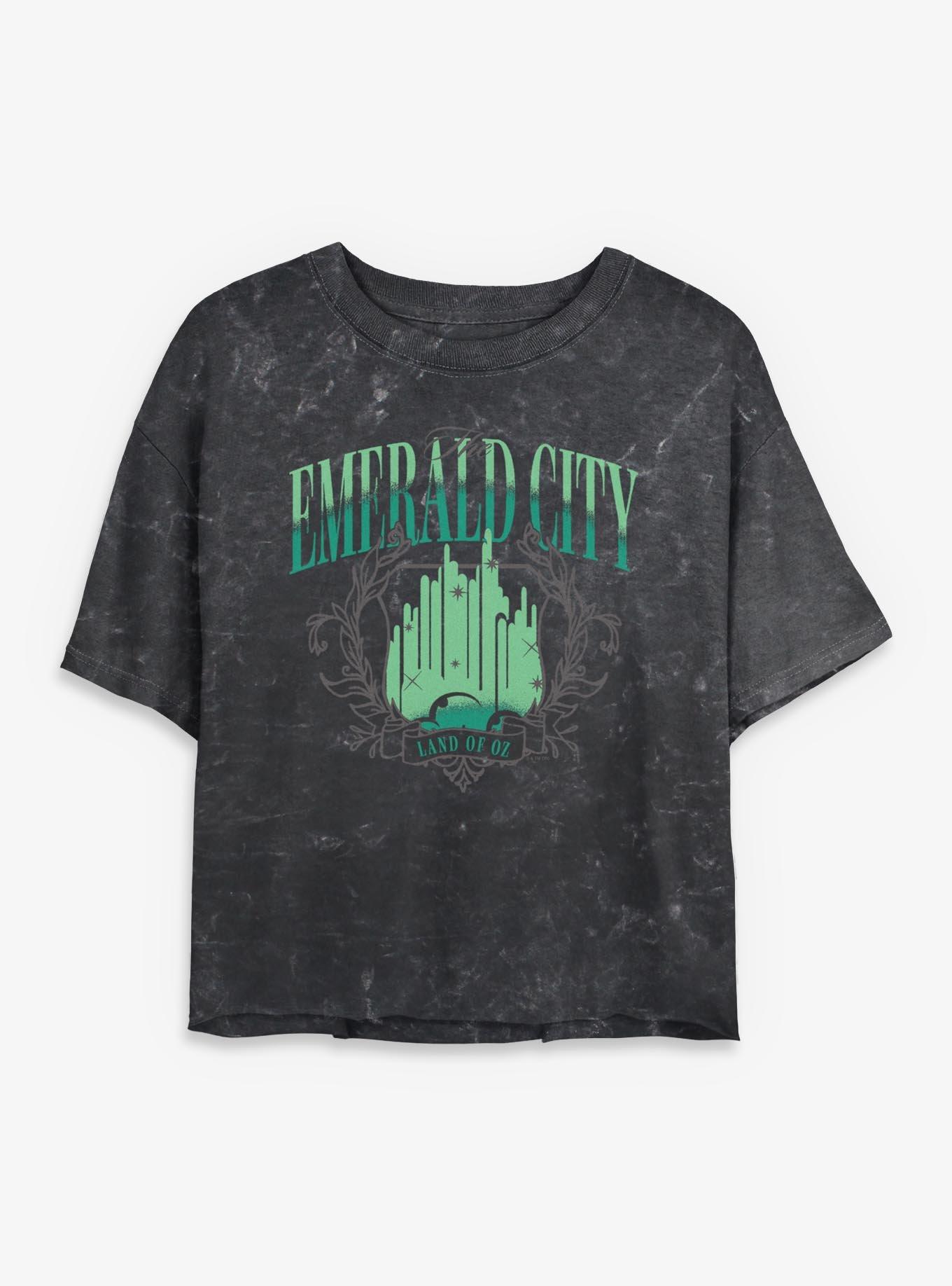 Wizard Of Oz Original Green City Womens Mineral Wash Crop T-Shirt, , hi-res