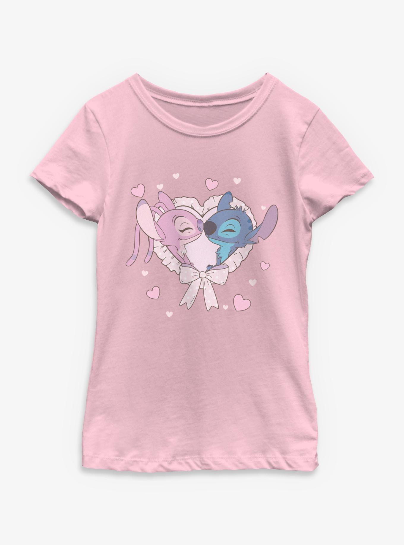 Disney Lilo & Stitch Frilly Heart Youth Girls T-Shirt, , hi-res