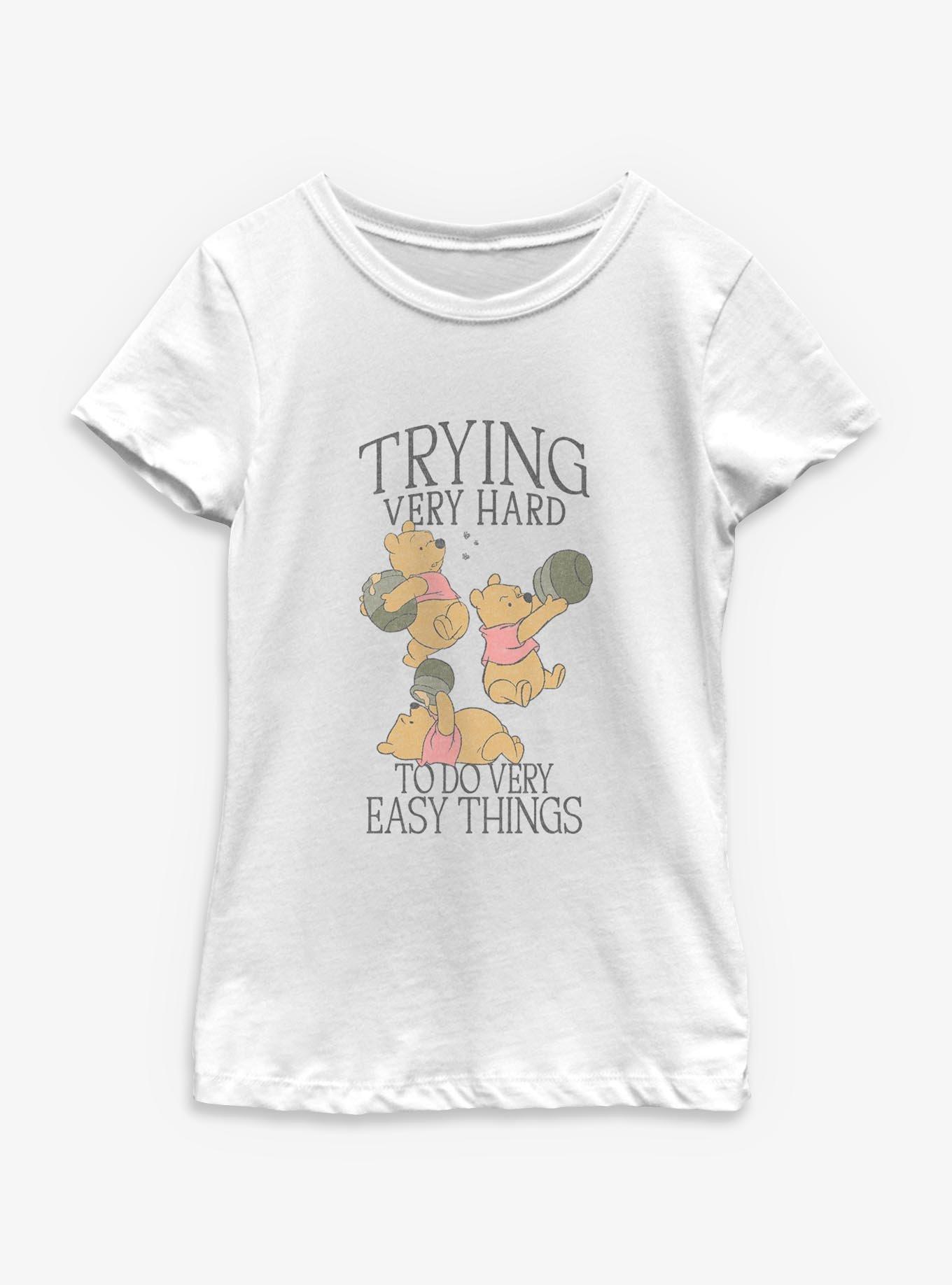 Disney Winnie The Pooh Winnie Trying Youth Girls T-Shirt, , hi-res