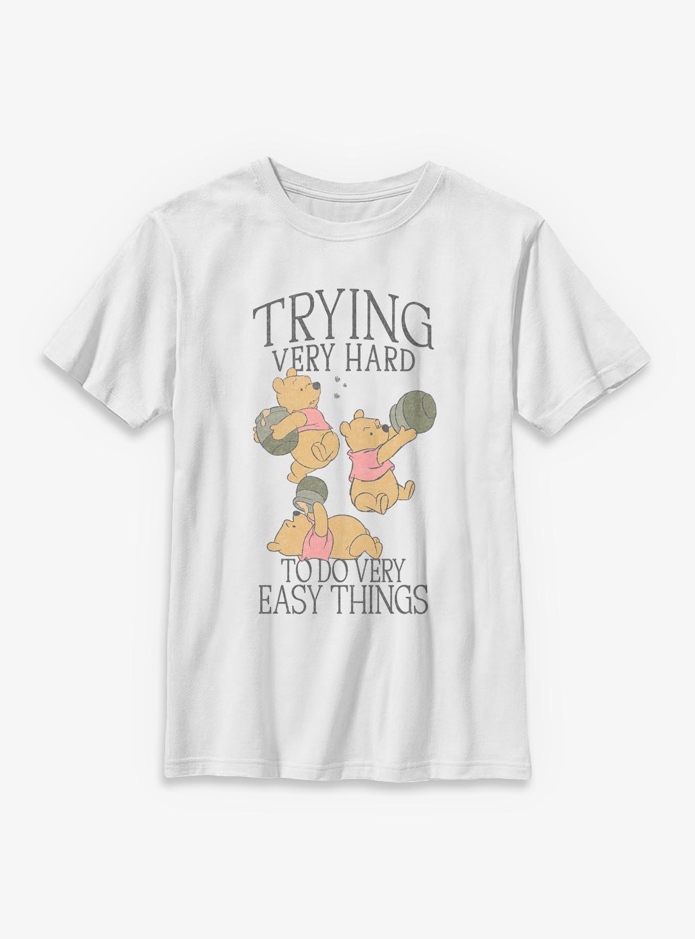 Disney Winnie The Pooh Winnie Trying Youth T-Shirt, , hi-res