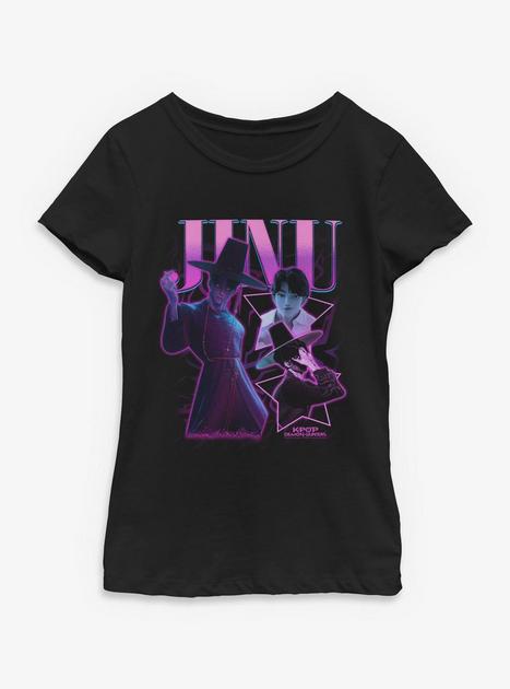 Bershka - T-shirt Imprimé K-Pop Demon Hunters à Manches Courtes - Gris