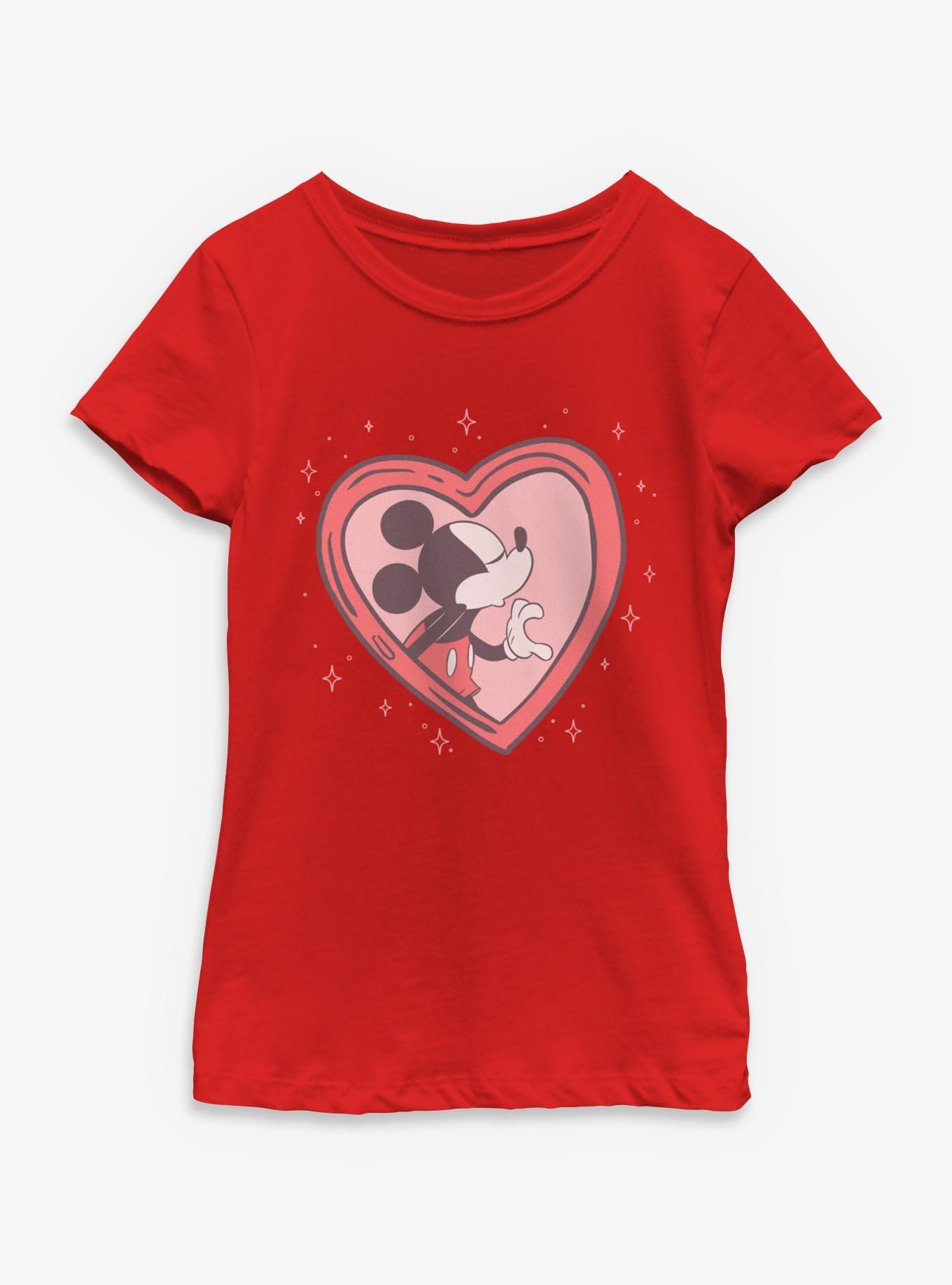 Disney Mickey Mouse Heart Locket Youth Girls T-Shirt