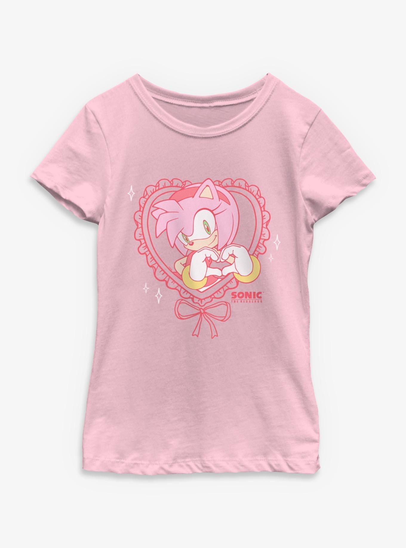 Sonic The Hedgehog Heart Amy Youth Girls T-Shirt, , hi-res