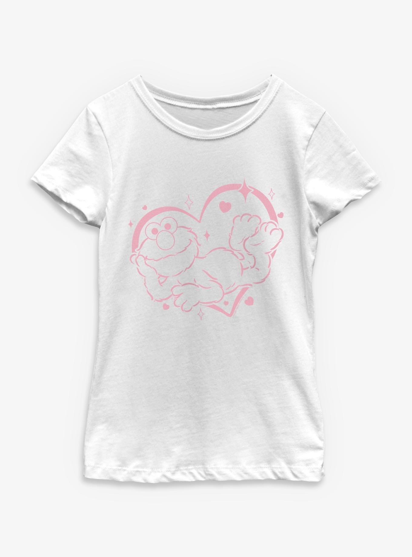 Sesame Street Elmo With Hearts Youth Girls T-Shirt, , hi-res