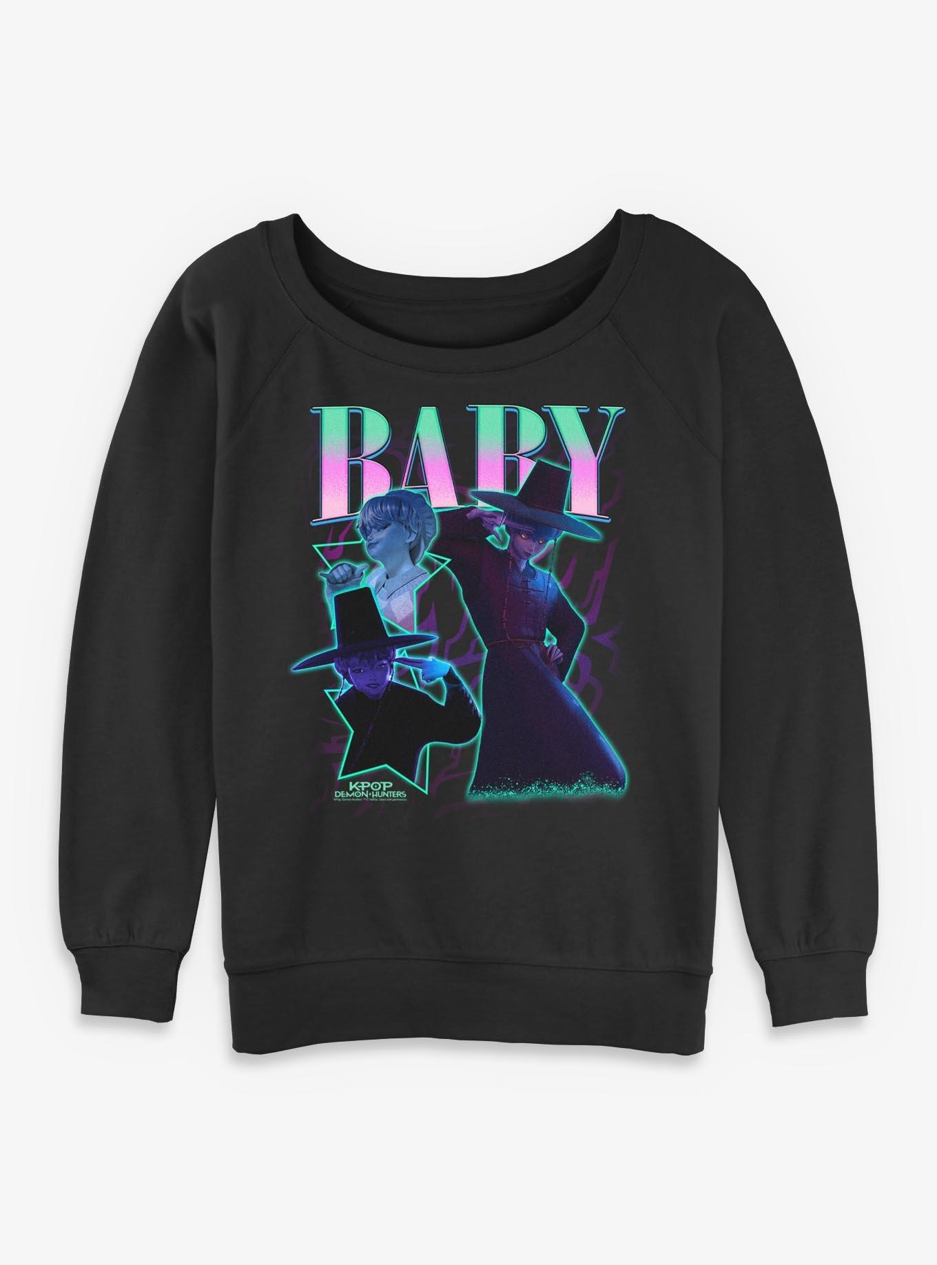 KPop Demon Hunters Saja Boys Y2K Baby Womens Slouchy Sweatshirt, , hi-res