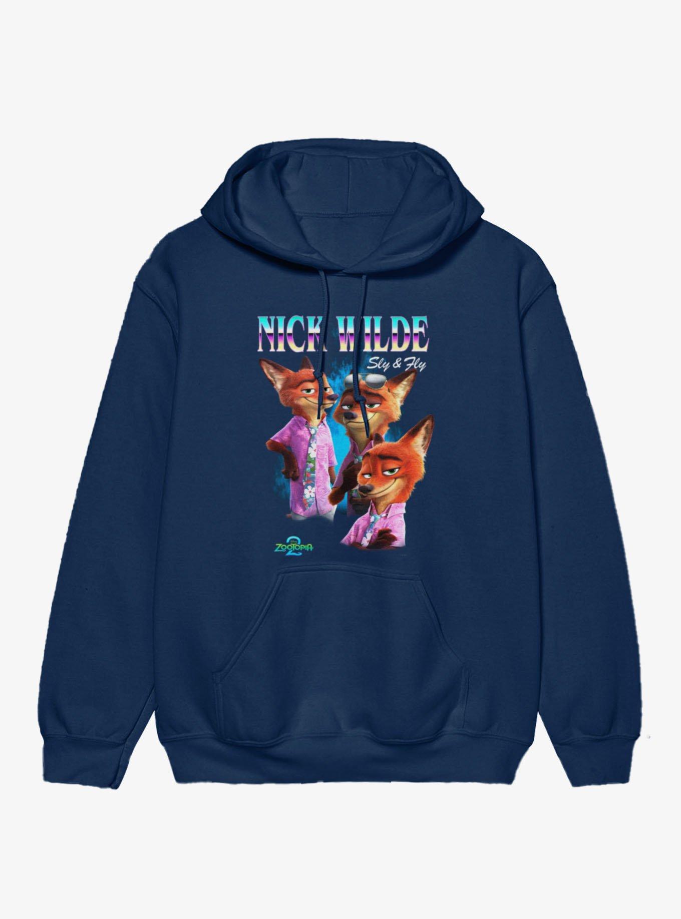 Disney Zootopia 2 Nick Wilde Collage Hoodie Hot Topic Exclusive, , hi-res