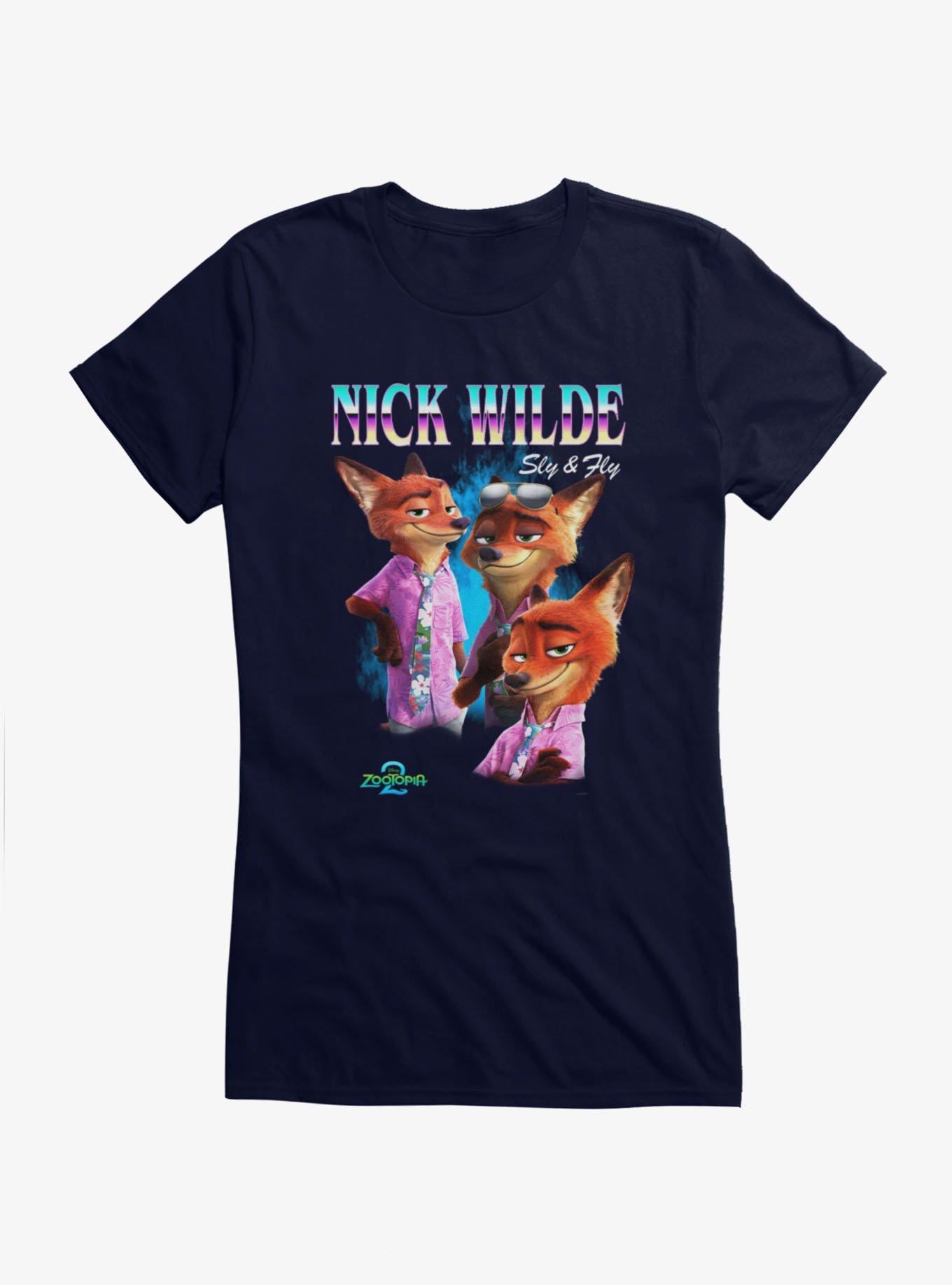 Disney Zootopia 2 Nick Wilde Collage Girls T-Shirt Hot Topic Exclusive