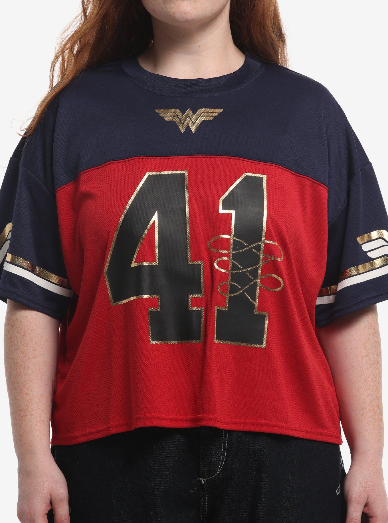 Her Universe DC Comics Wonder Woman Plus Size Cropped Football Jersey Her Universe Exclusive, , hi-res